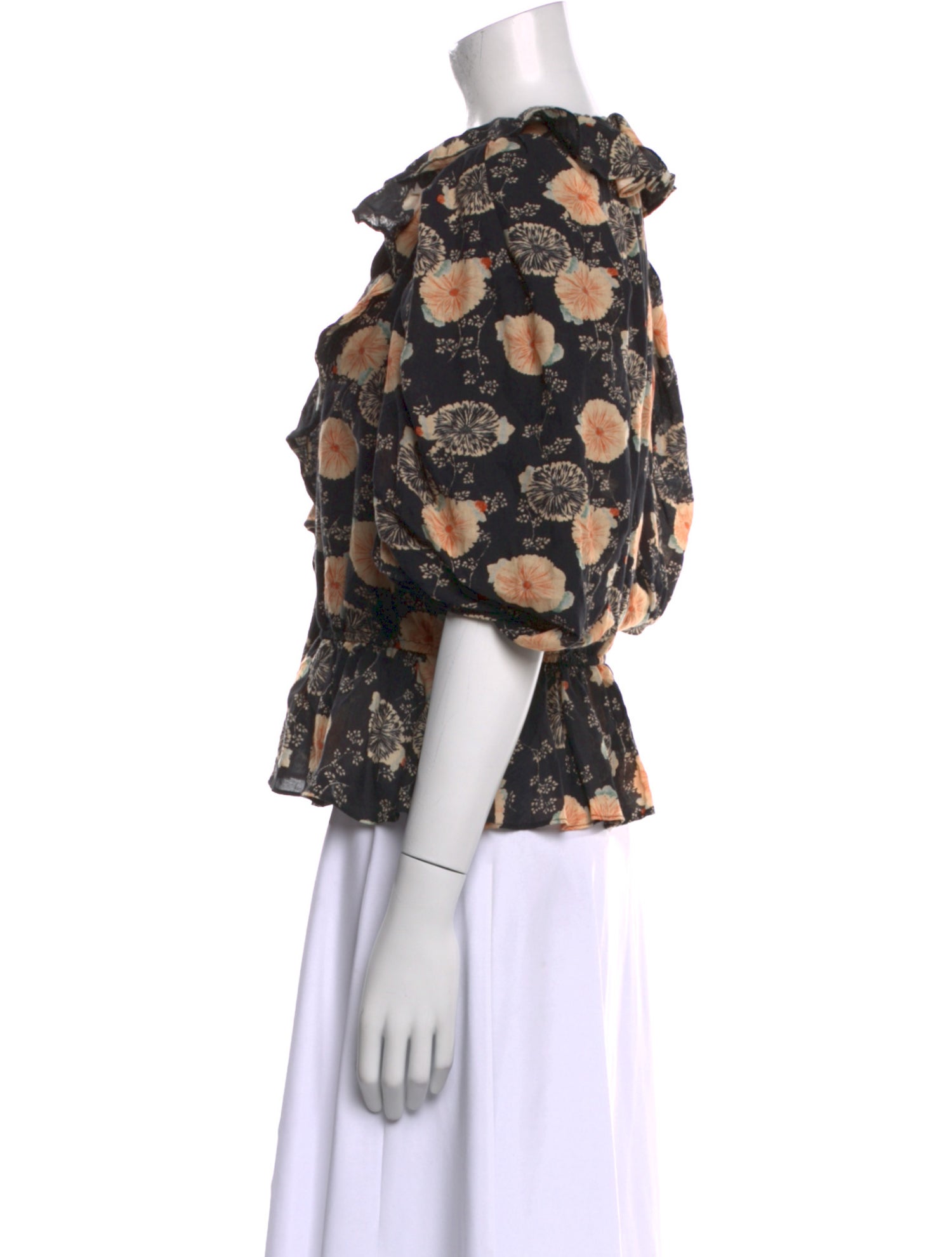 Ulla Johnson Floral Print V-Neck Blouse