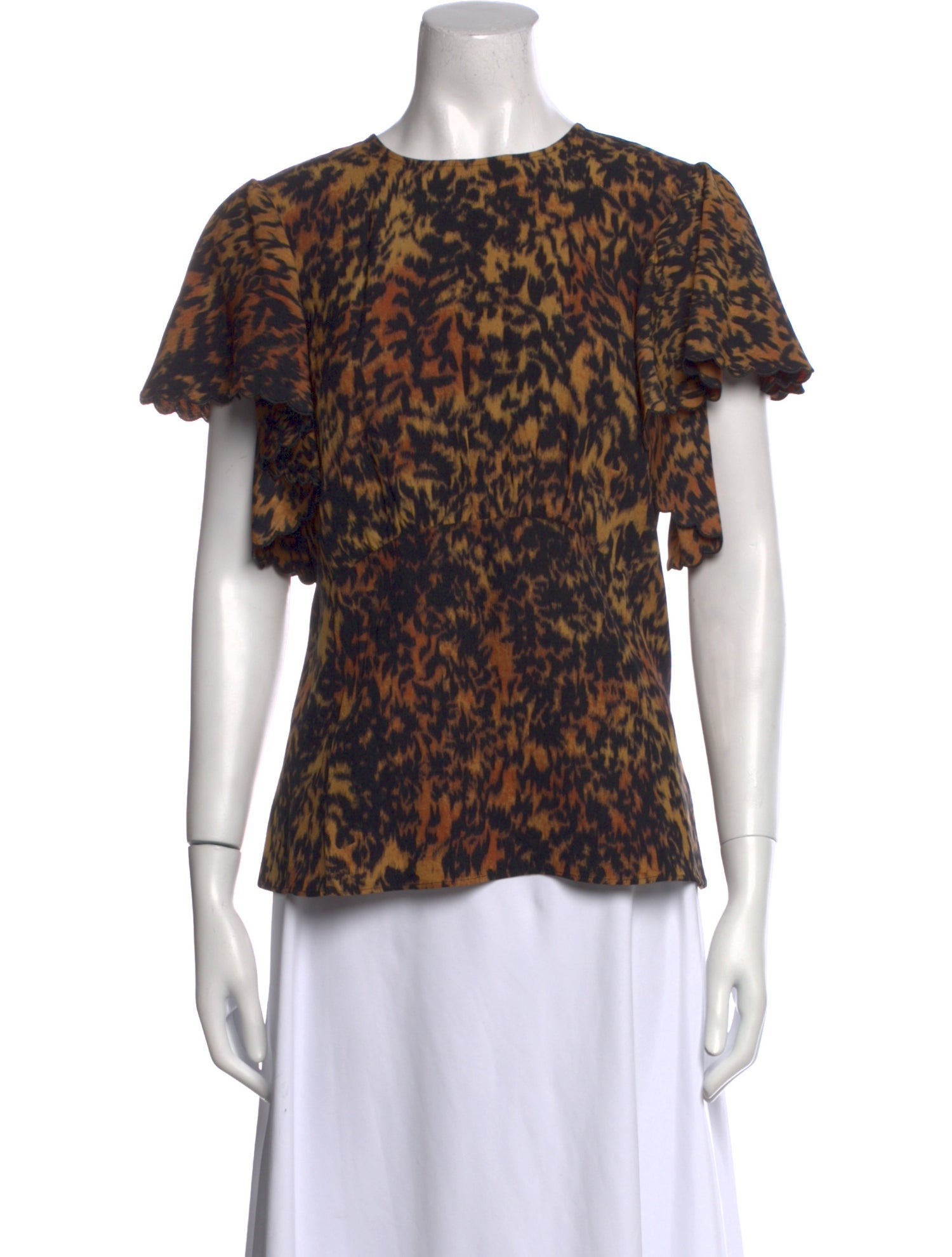 Ulla Johnson Animal Print Crew Neck Blouse w/ Tags
