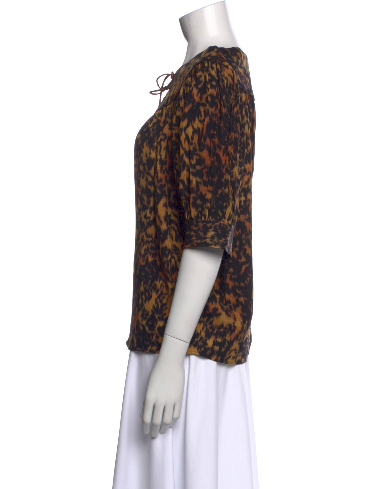 Ulla Johnson Animal Print V-Neck Blouse