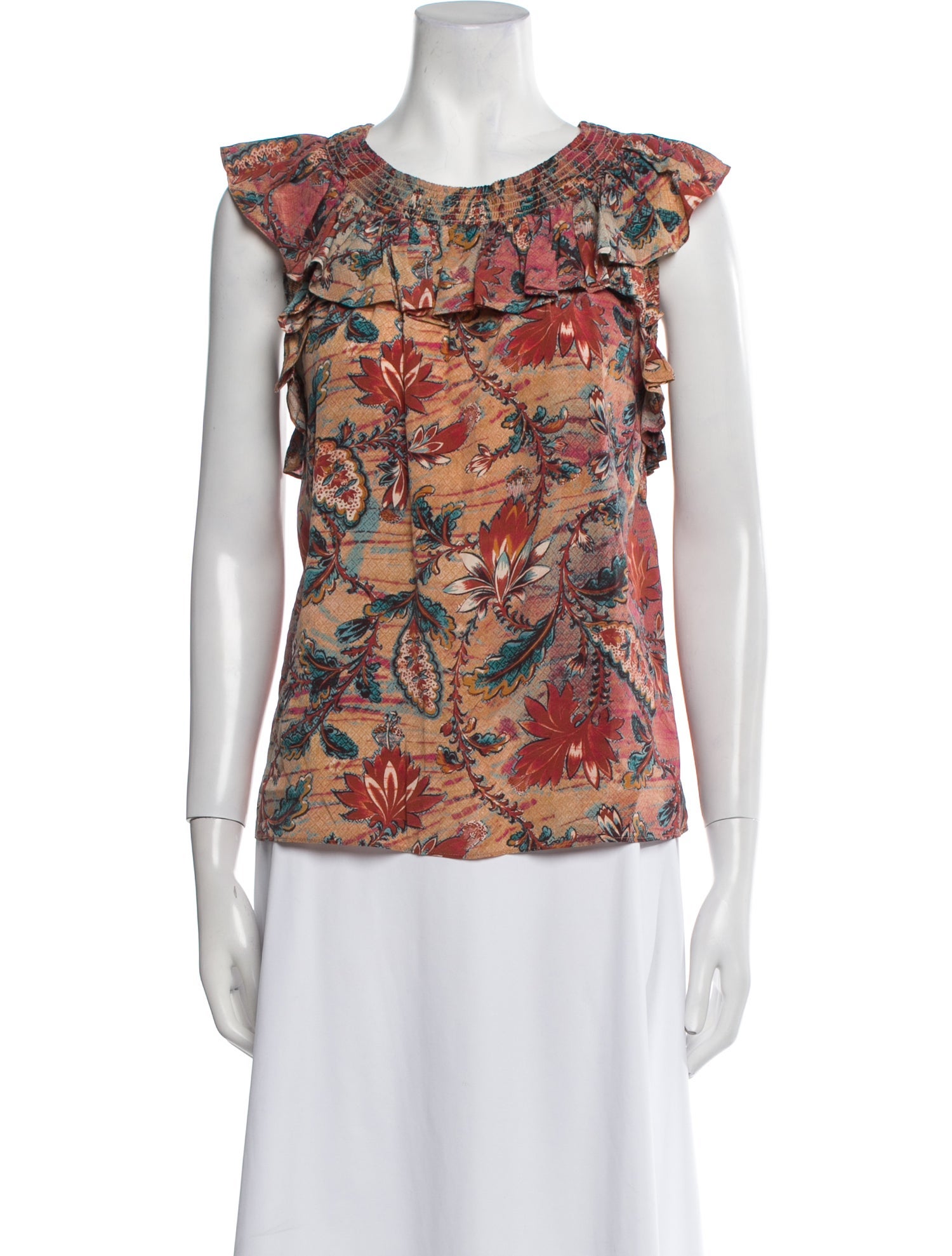 Ulla Johnson Silk Floral Print Top