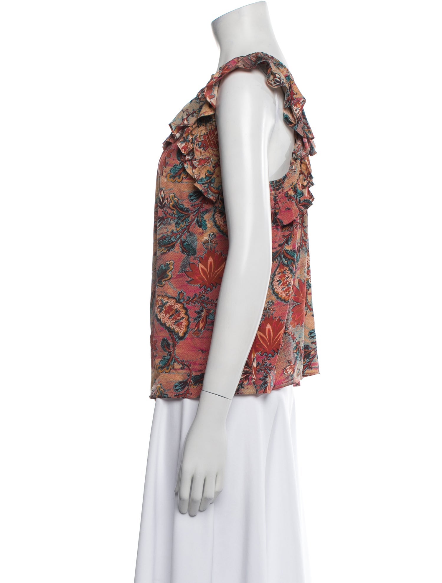 Ulla Johnson Silk Floral Print Top