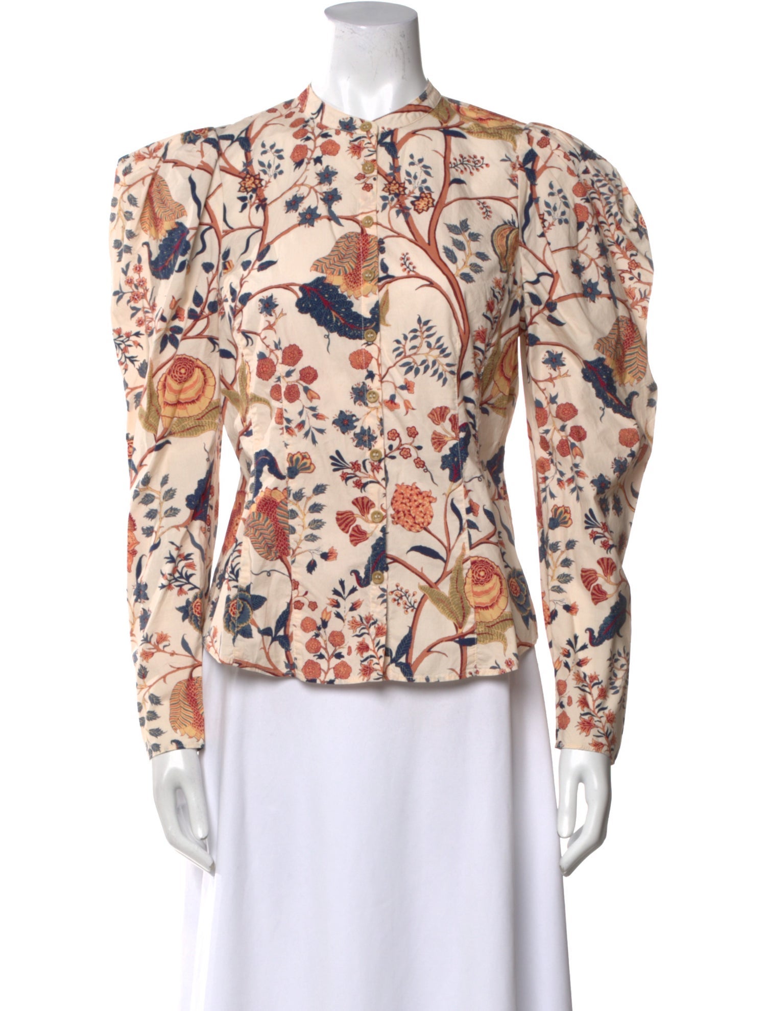 Ulla Johnson Floral Print Mock Neck Blouse