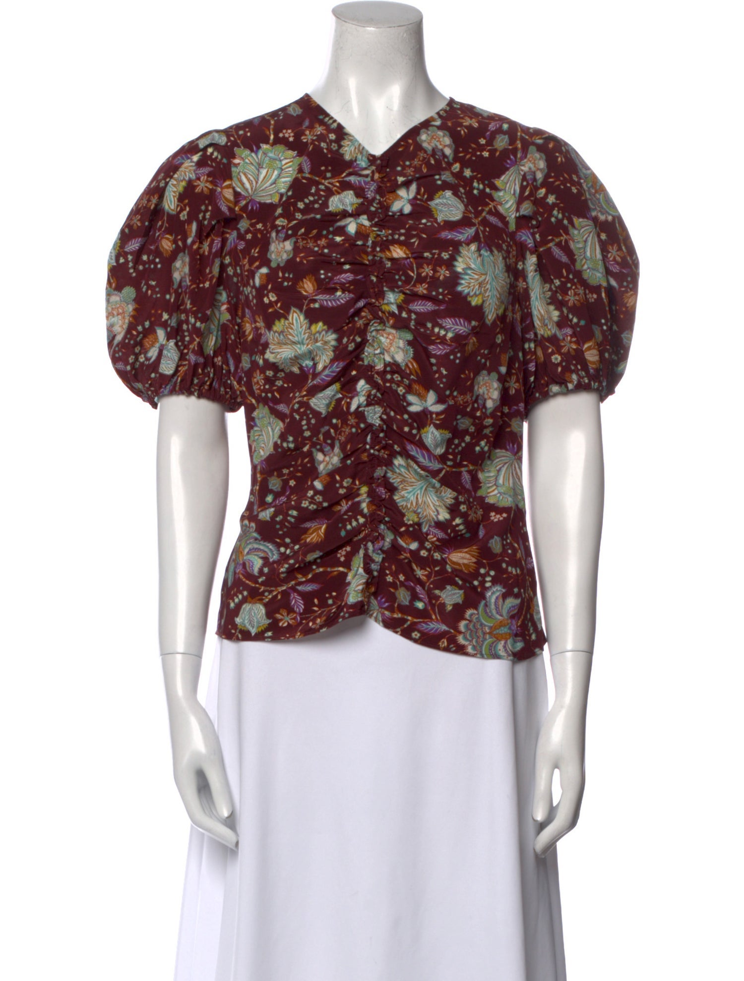 Ulla Johnson Silk Floral Print Blouse