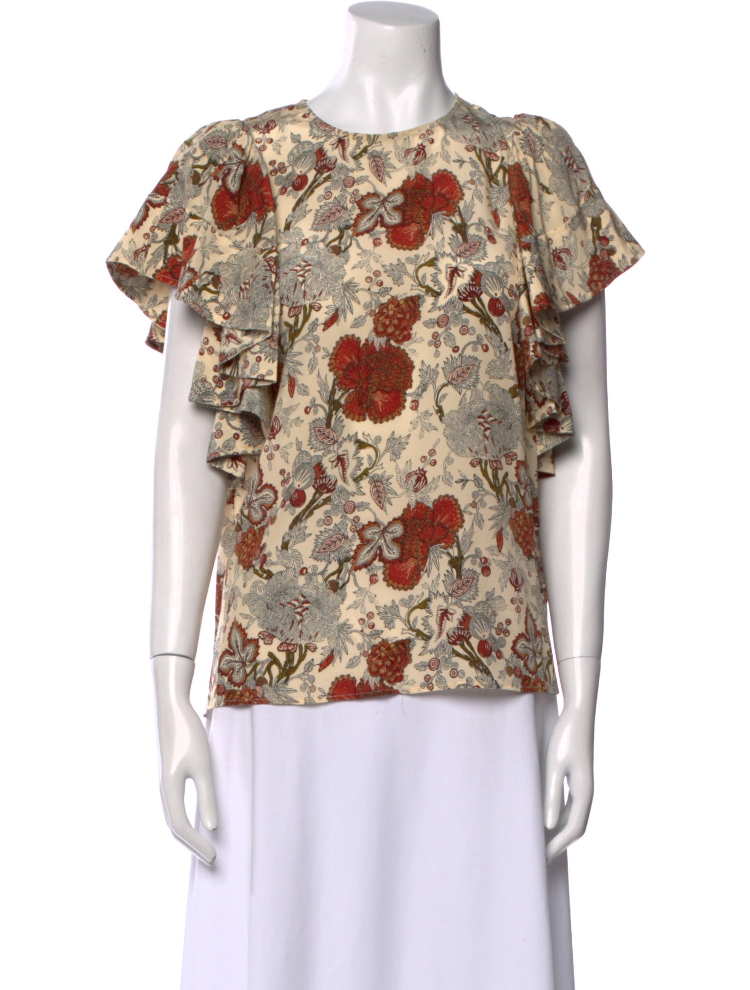 Ulla Johnson Silk Floral Print T-Shirt