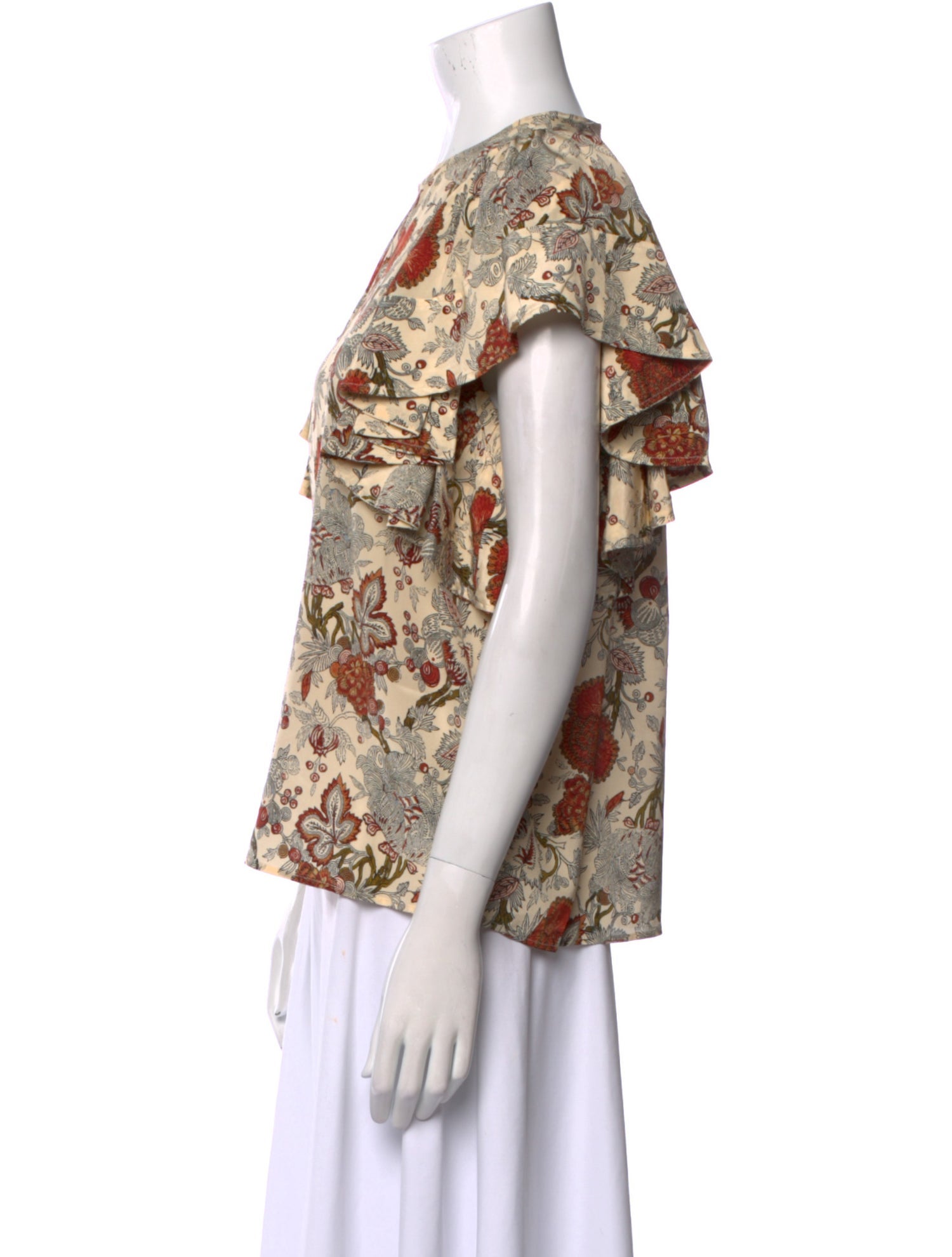 Ulla Johnson Silk Floral Print T-Shirt