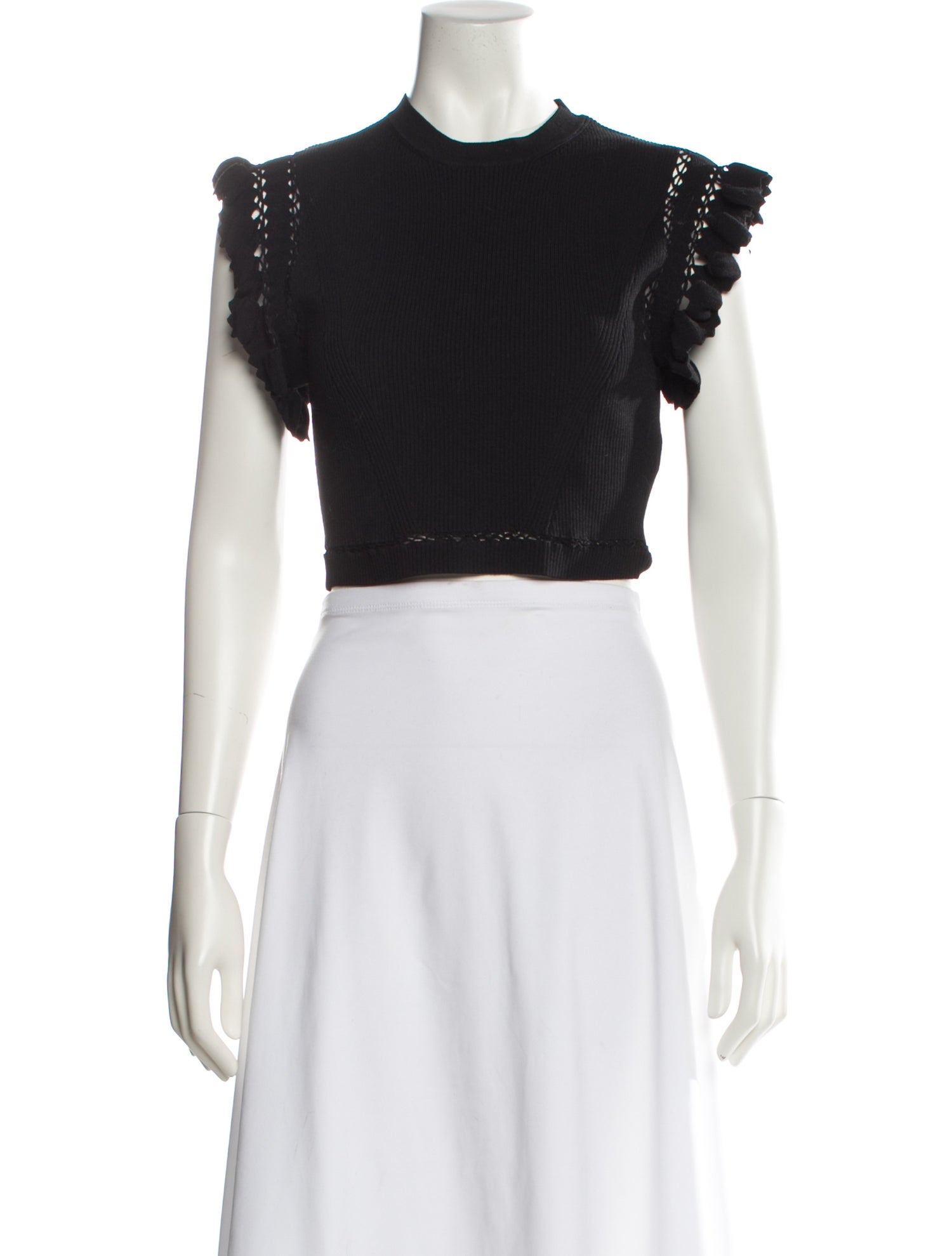 Ulla Johnson Crew Neck Short Sleeve Crop Top