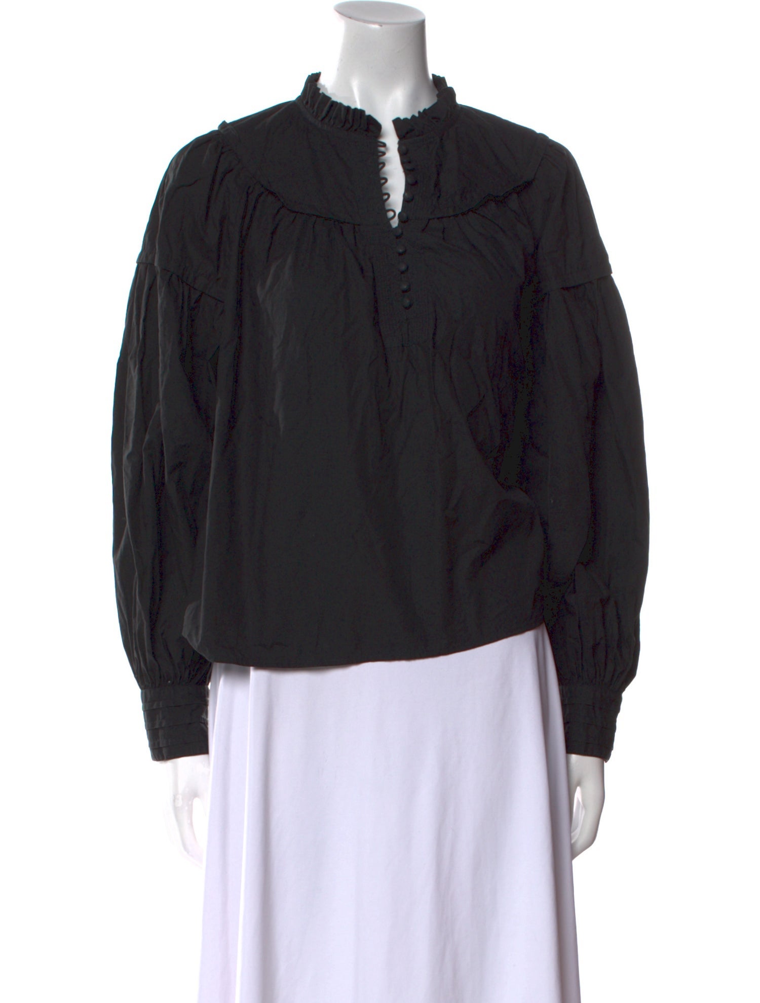 Ulla Johnson Mock Neck Long Sleeve Blouse