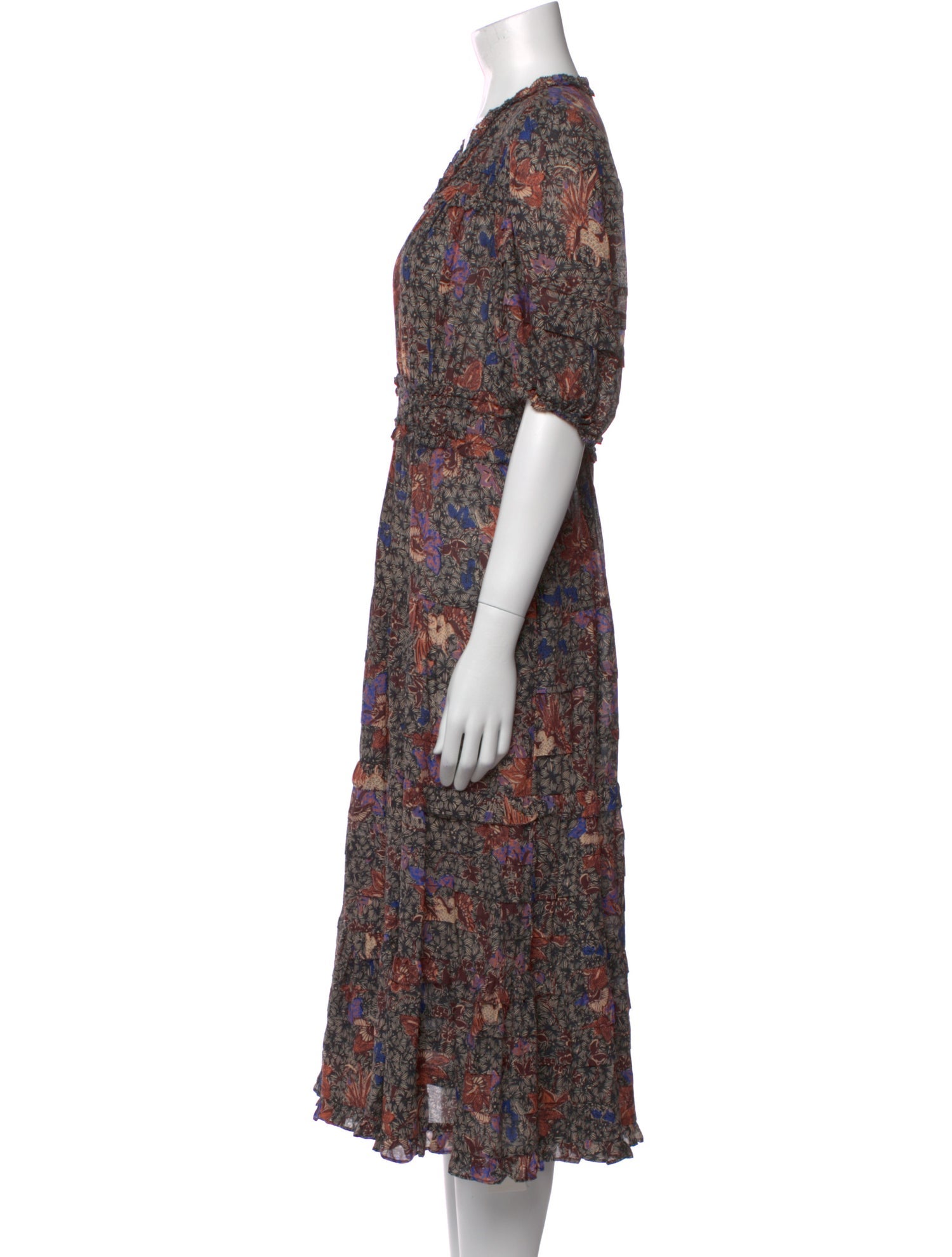 Ulla Johnson Floral Print Midi Length Dress