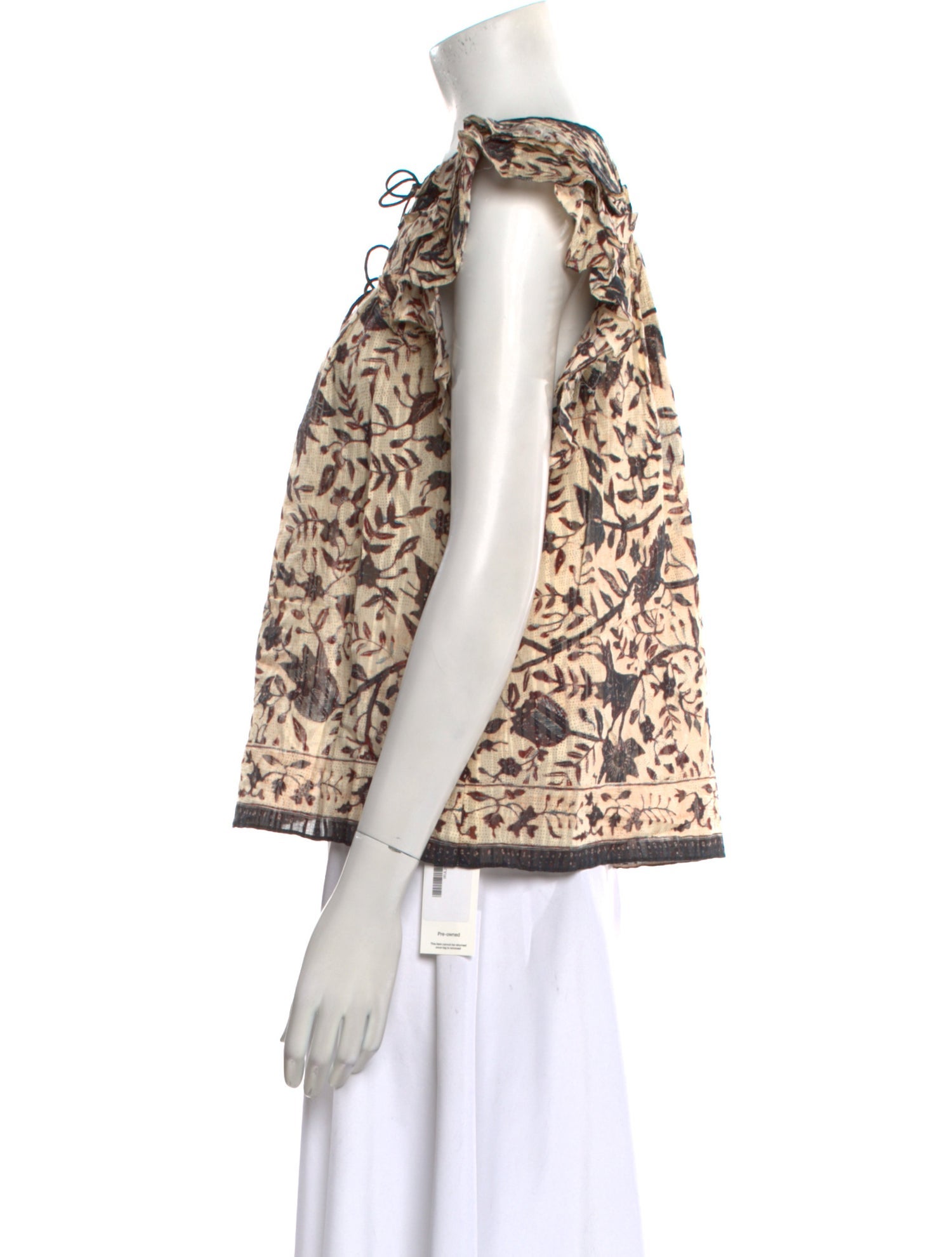 Ulla Johnson Printed Bateau Neckline Blouse