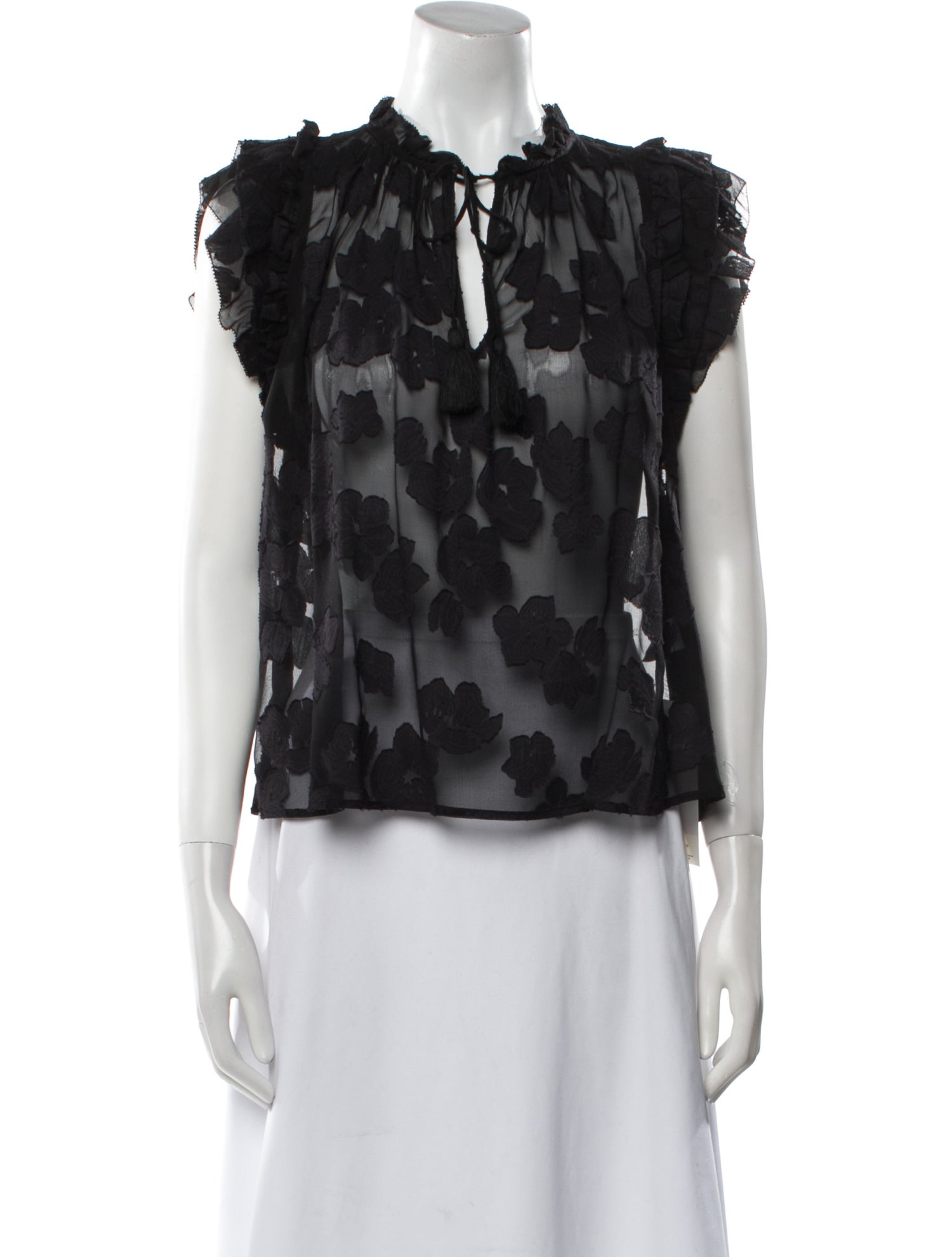 Ulla Johnson Floral Print V-Neck Blouse