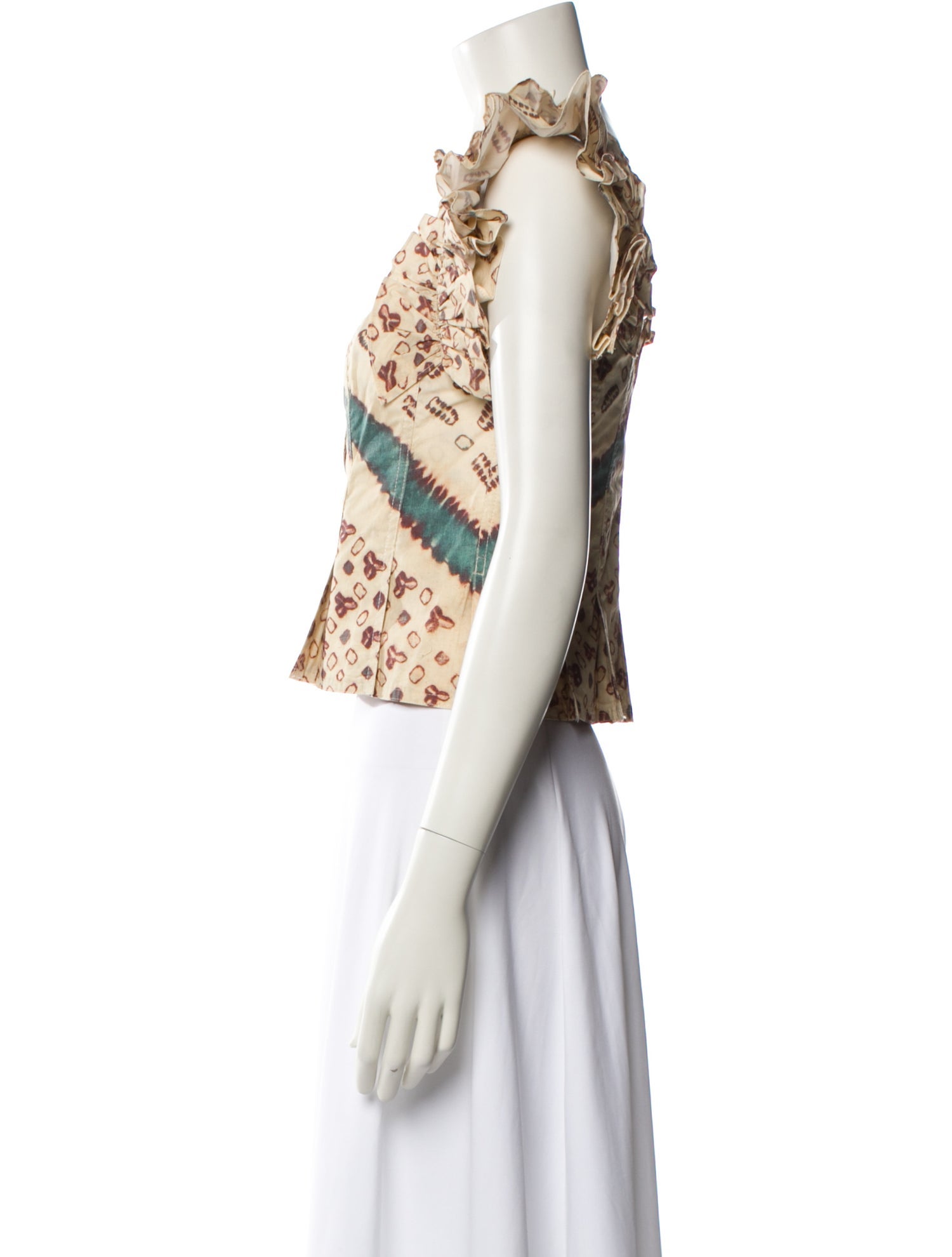 Ulla Johnson Printed Square Neckline Crop Top