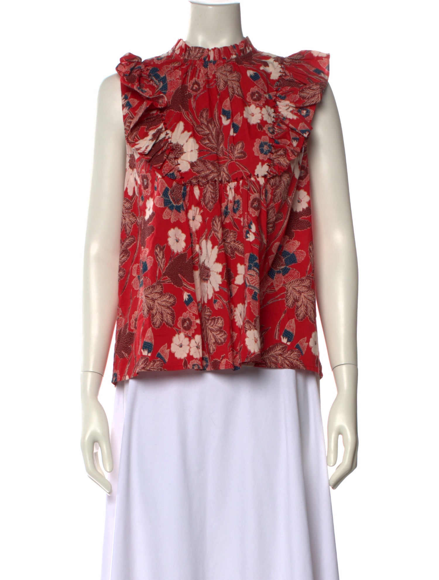 Ulla Johnson Floral Print Mock Neck Blouse