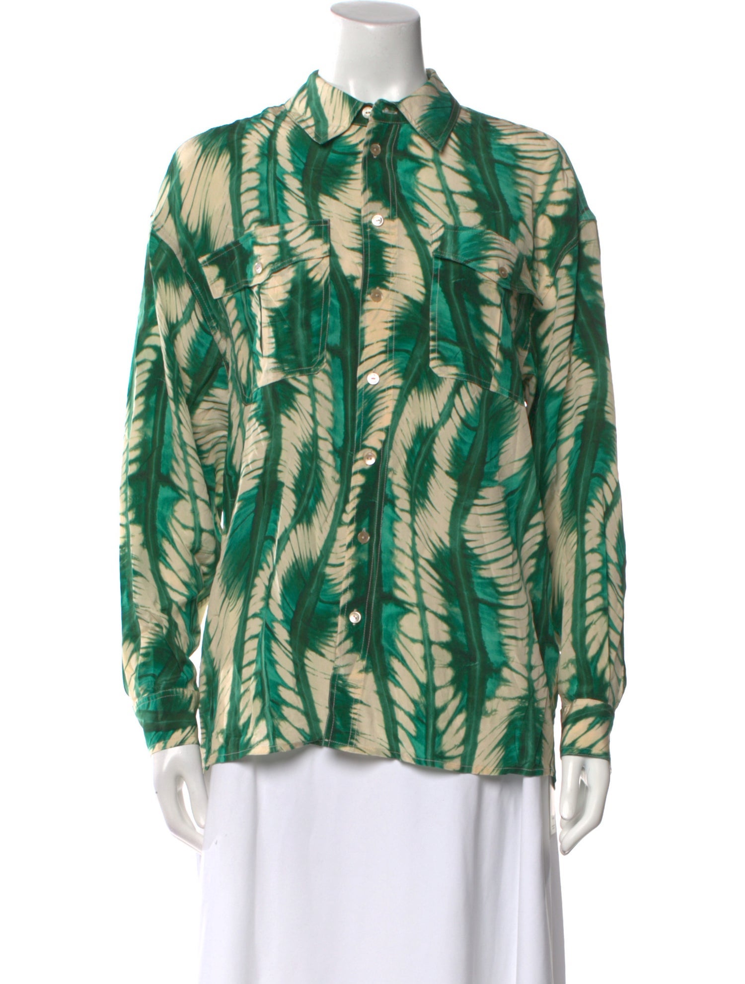 Ulla Johnson Silk Printed Button-Up Top