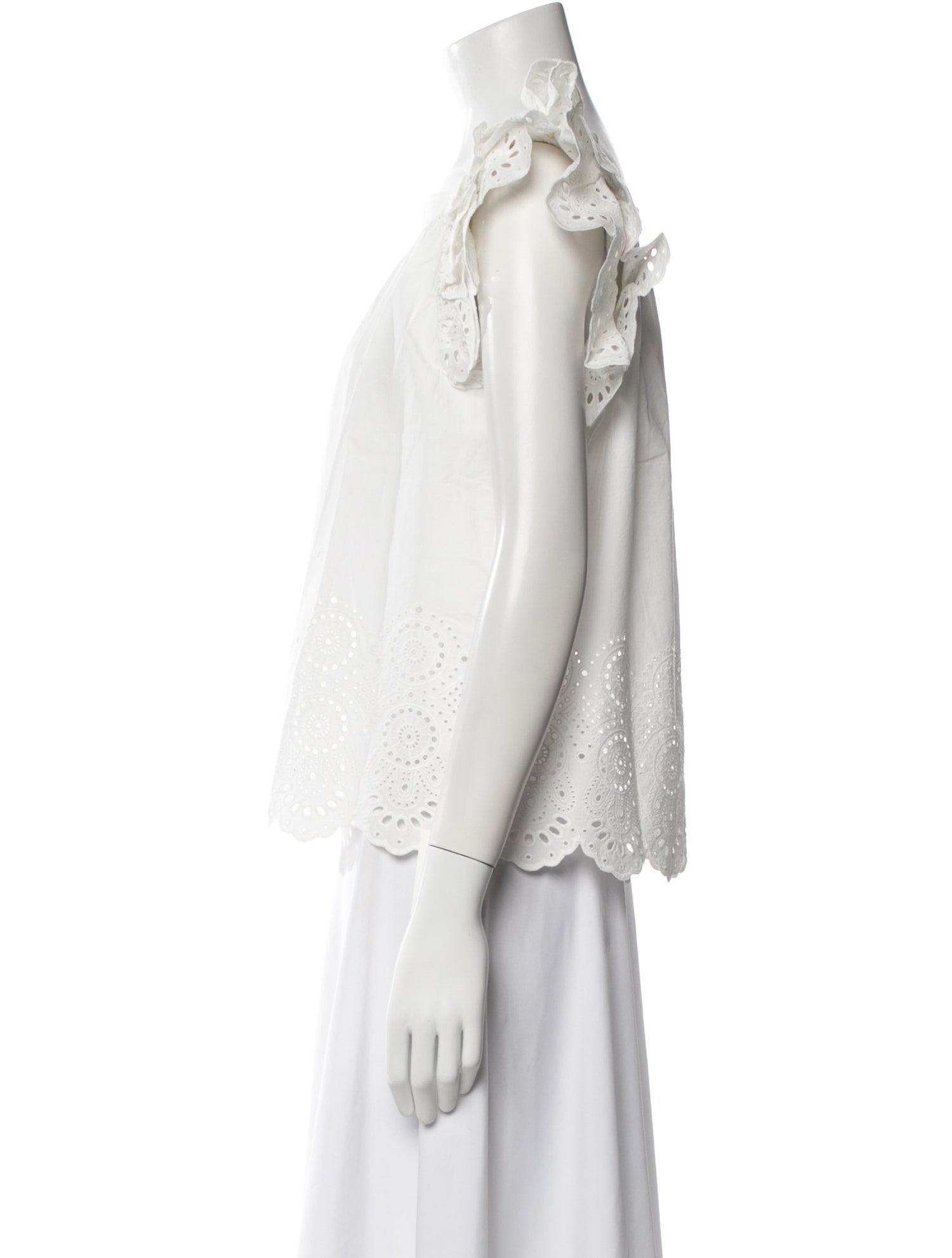 Ulla Johnson Square Neckline Short Sleeve Blouse