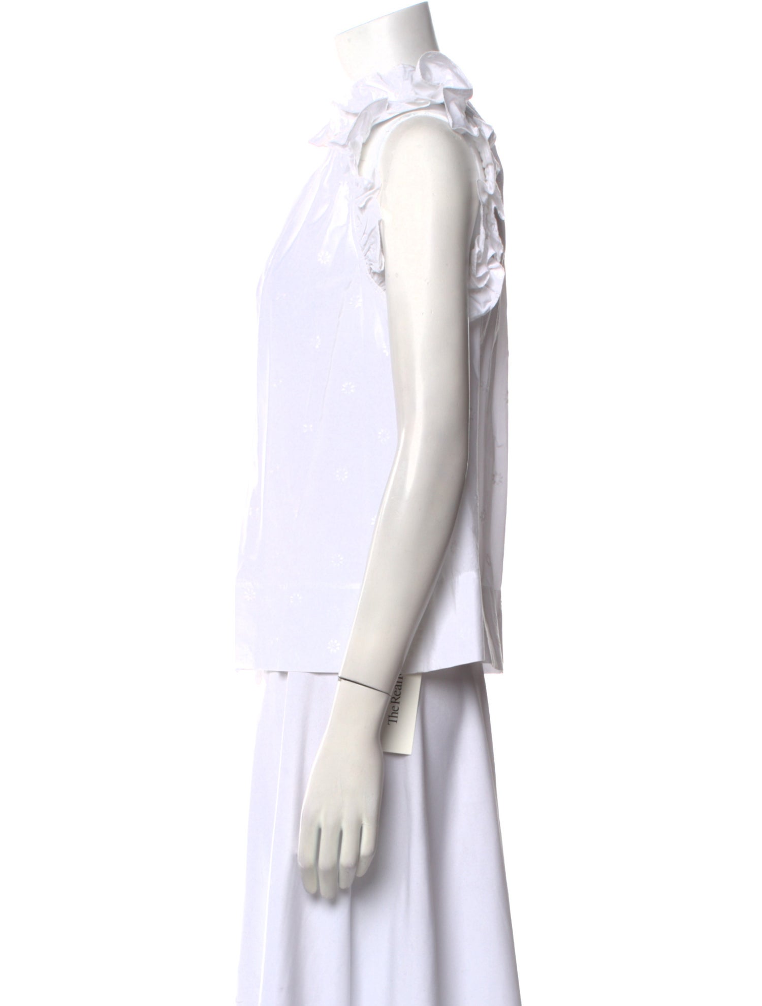 Ulla Johnson Mock Neck Sleeveless Button-Up Top