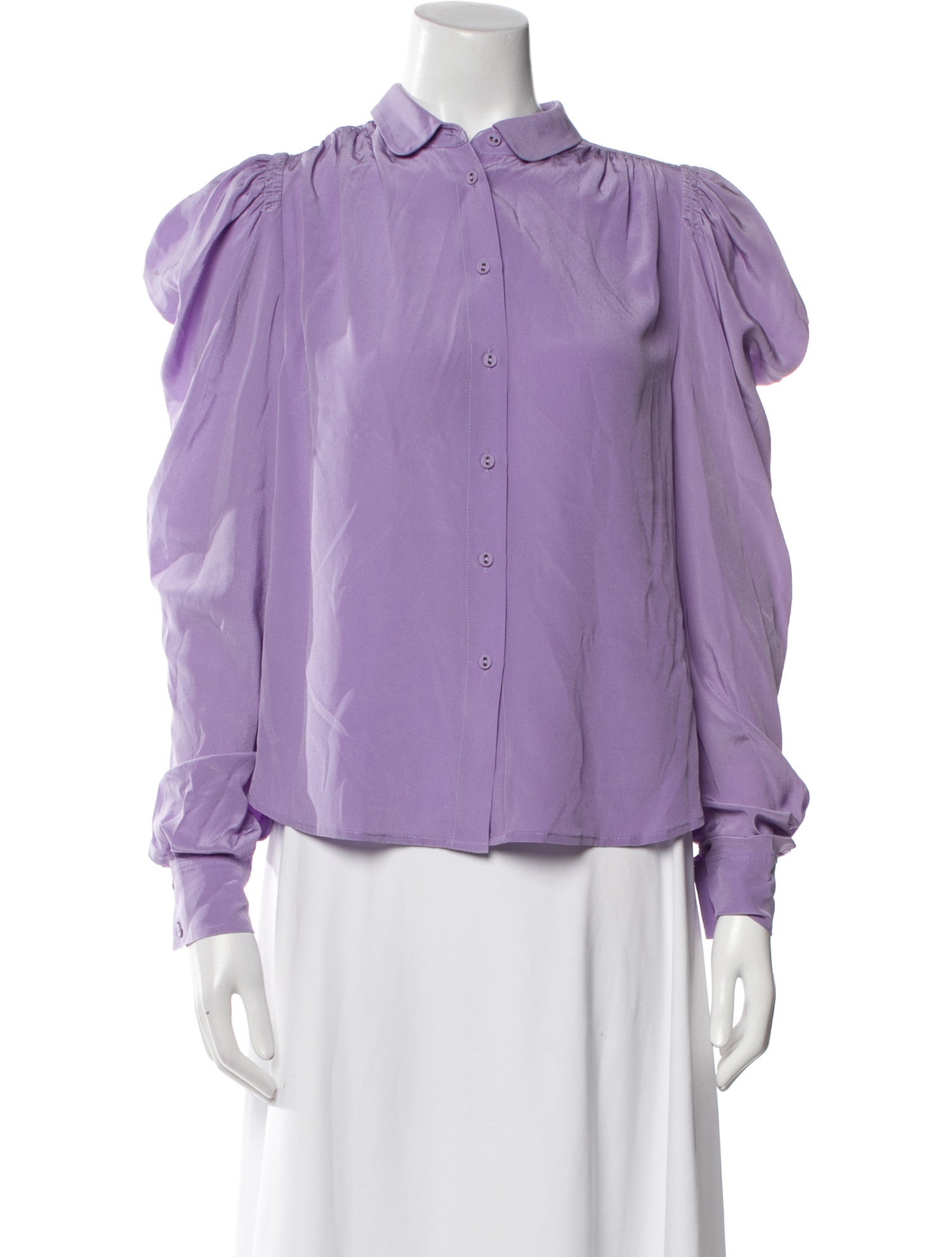 Ulla Johnson Silk Long Sleeve Button-Up Top