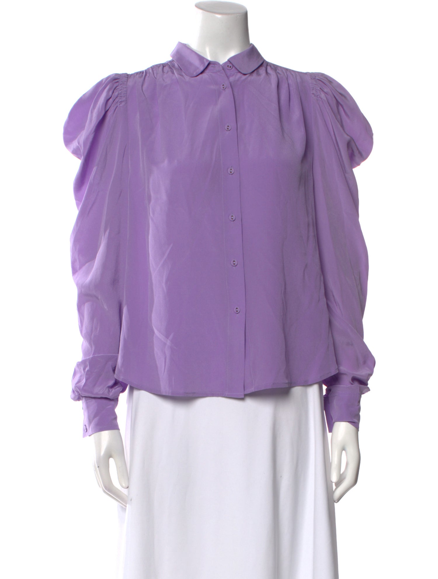 Ulla Johnson Silk Long Sleeve Button-Up Top