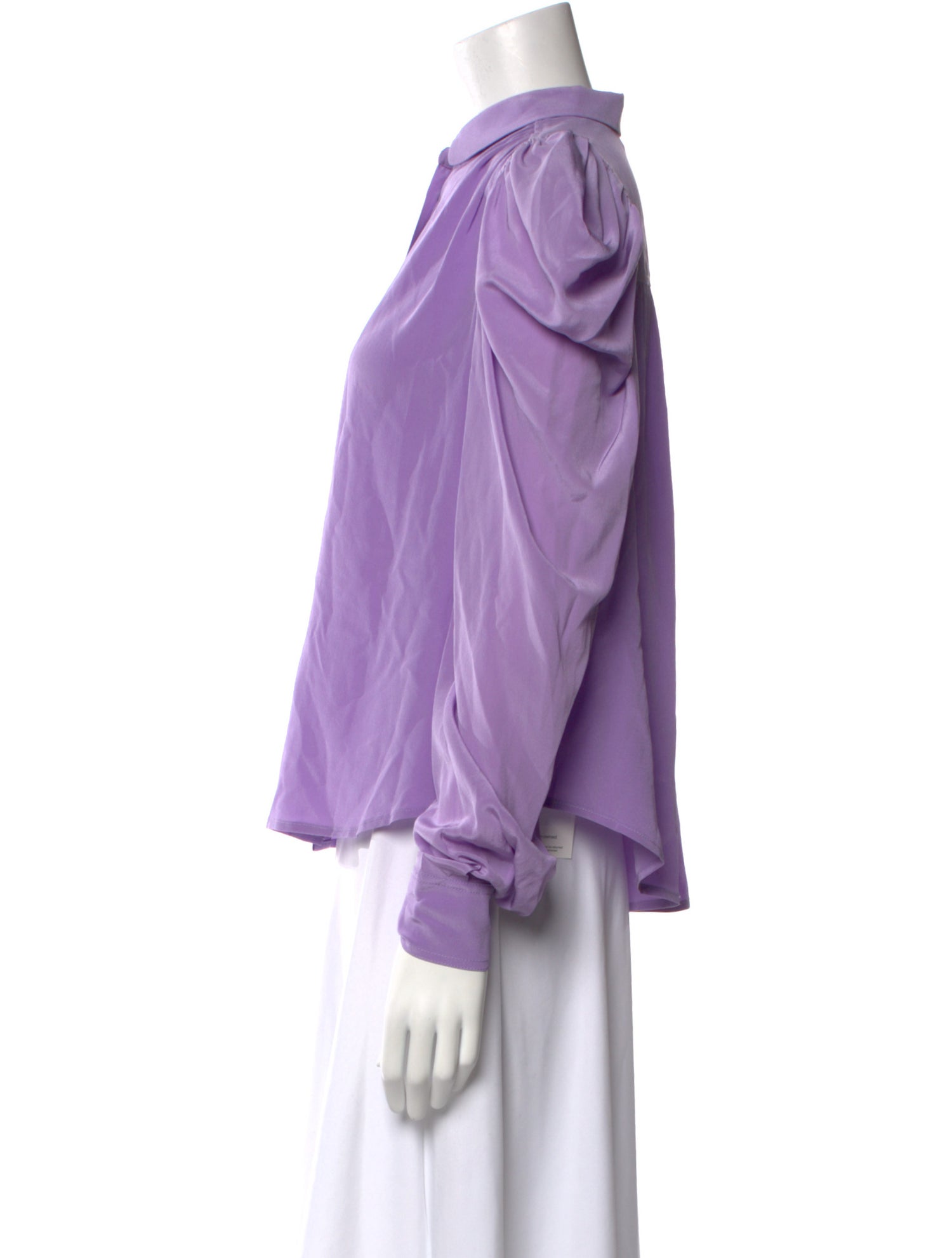 Ulla Johnson Silk Mock Neck Button-Up Top