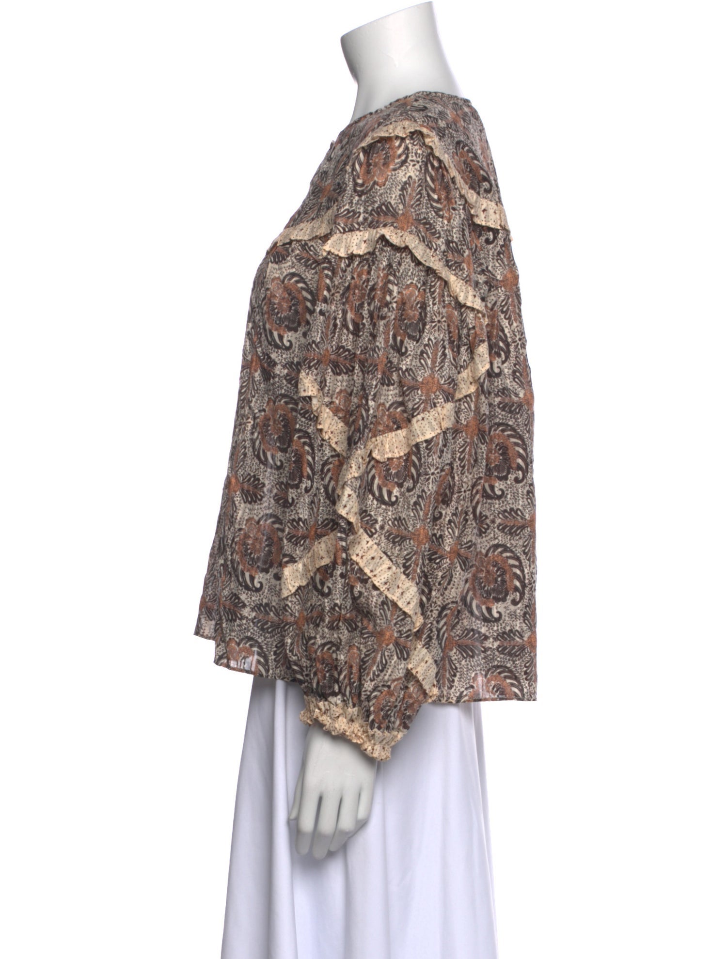 Ulla Johnson Printed Crew Neck Blouse w/ Tags