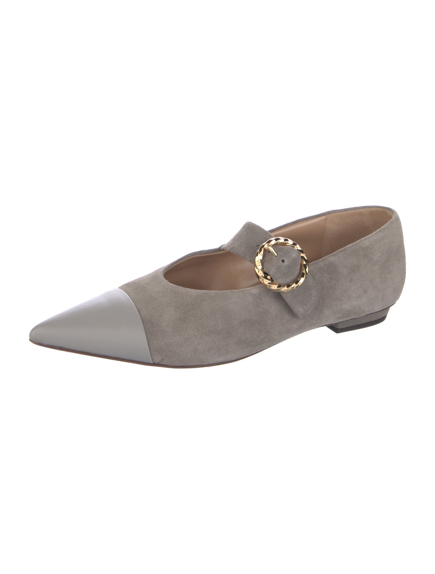 Ulla Johnson Suede Colorblock Pattern Mary Jane Flats