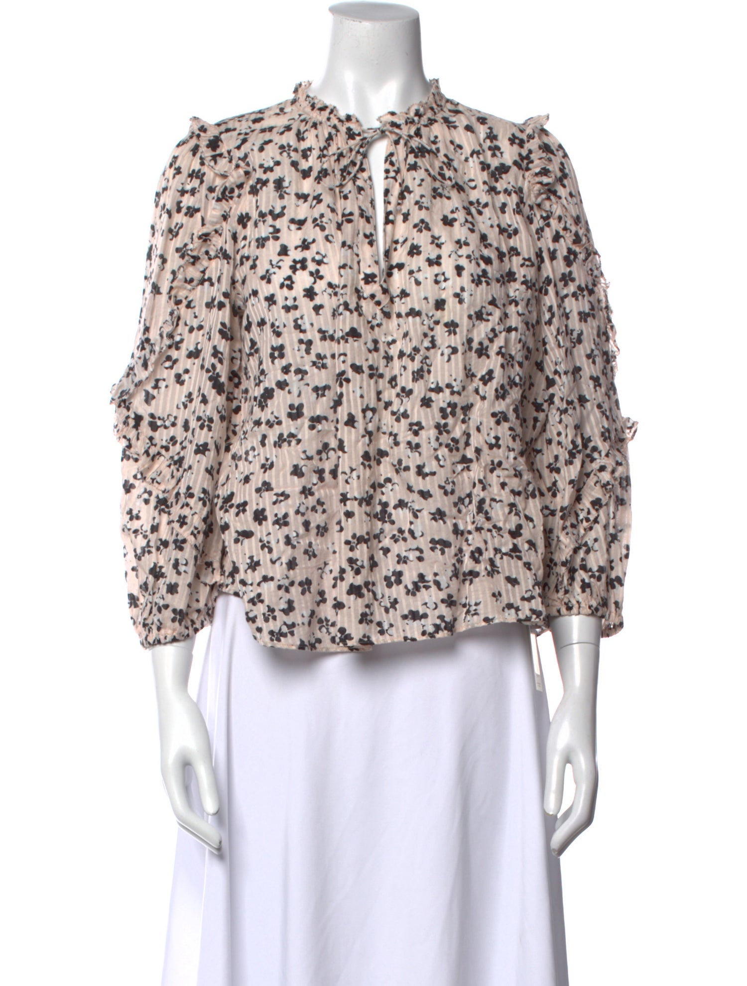 Ulla Johnson Floral Print Mock Neck Blouse