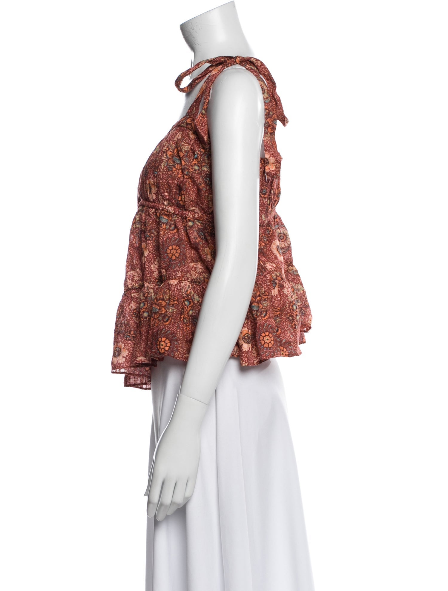 Ulla Johnson Floral Print Square Neckline Crop Top w/ Tags