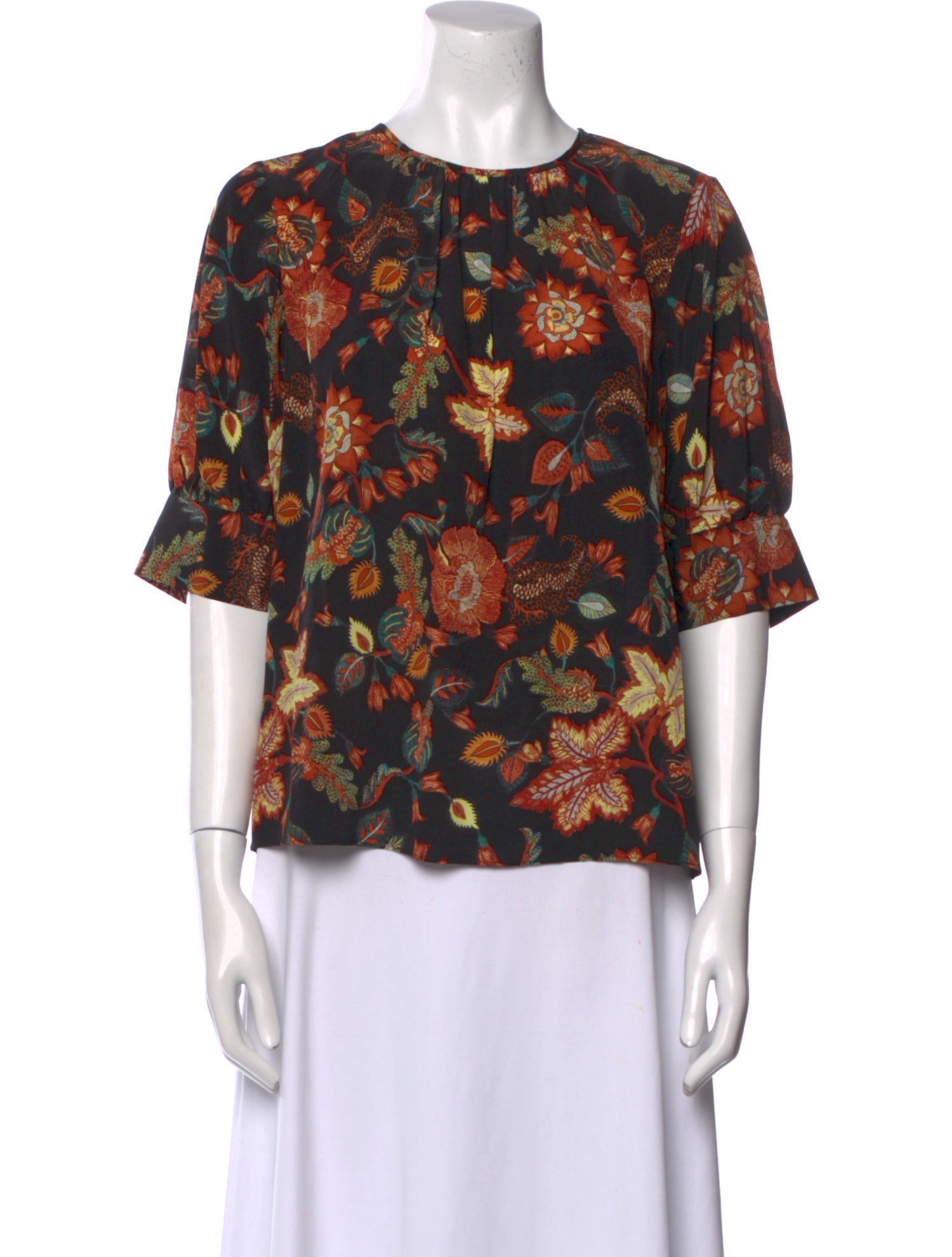 Ulla Johnson Silk Floral Print Blouse