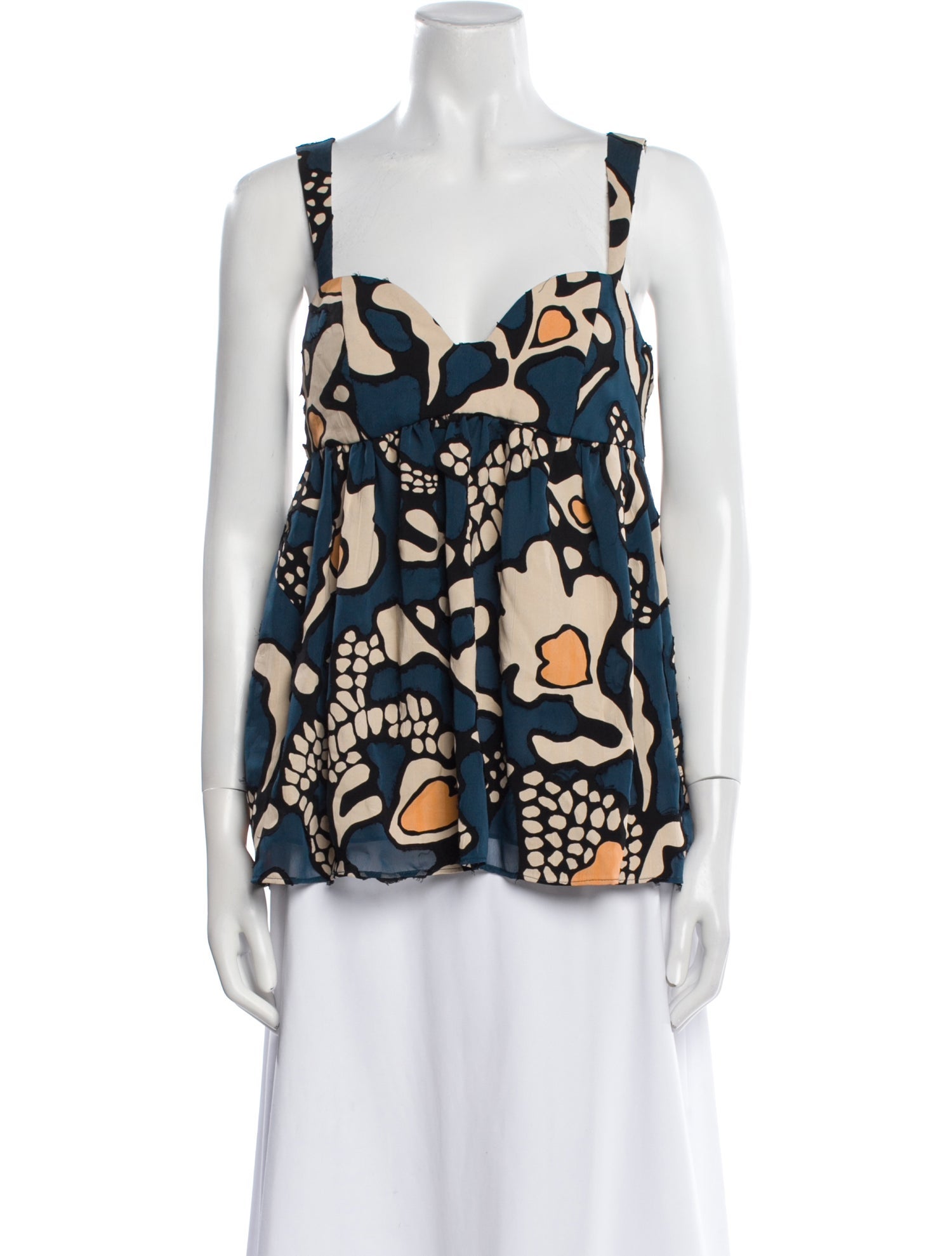 Ulla Johnson Floral Print Square Neckline Blouse