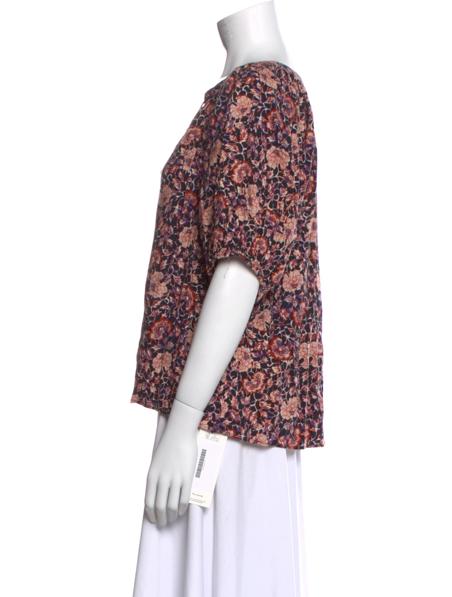 Ulla Johnson Floral Print V-Neck Blouse