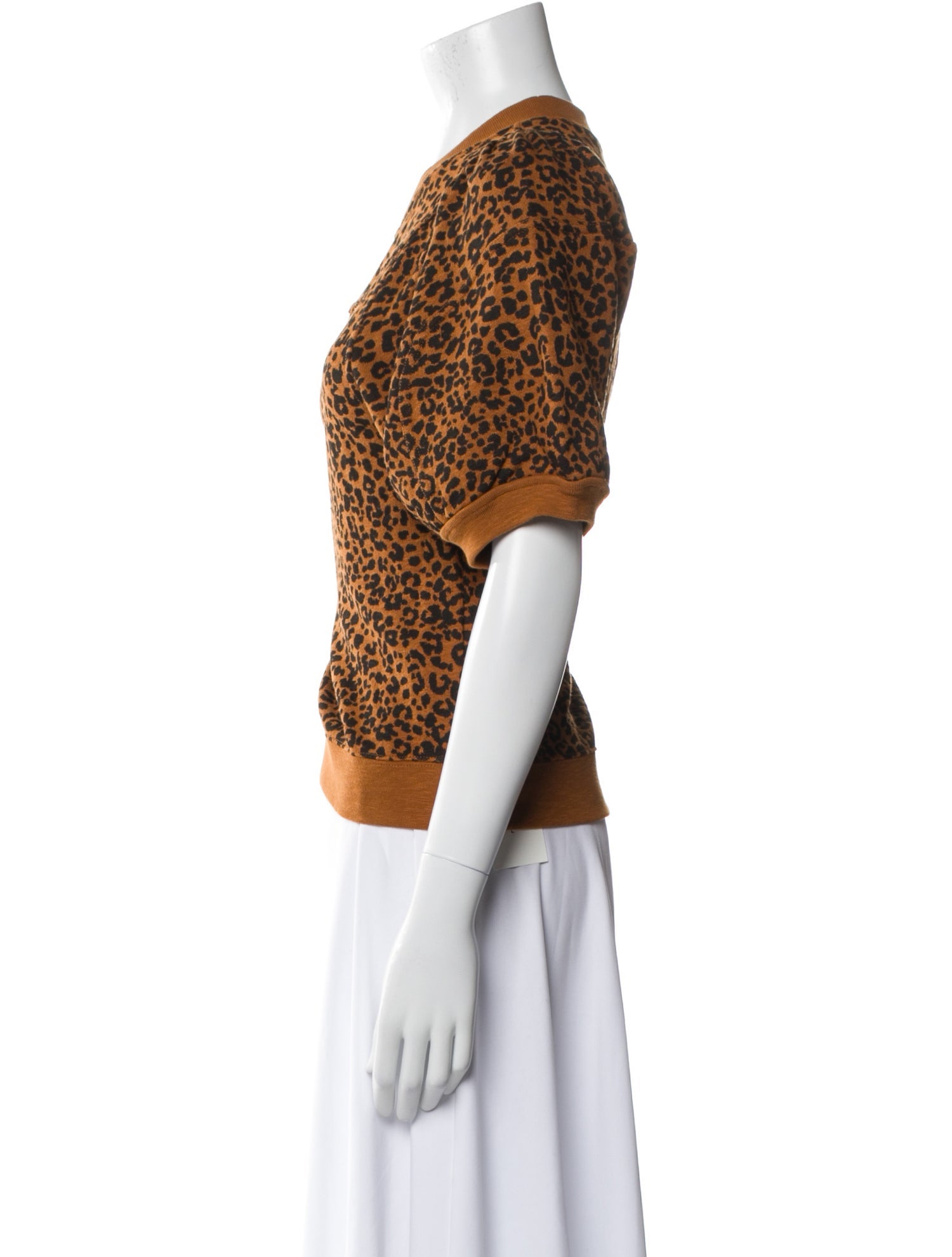 Ulla Johnson Animal Print Crew Neck Crop Top w/ Tags