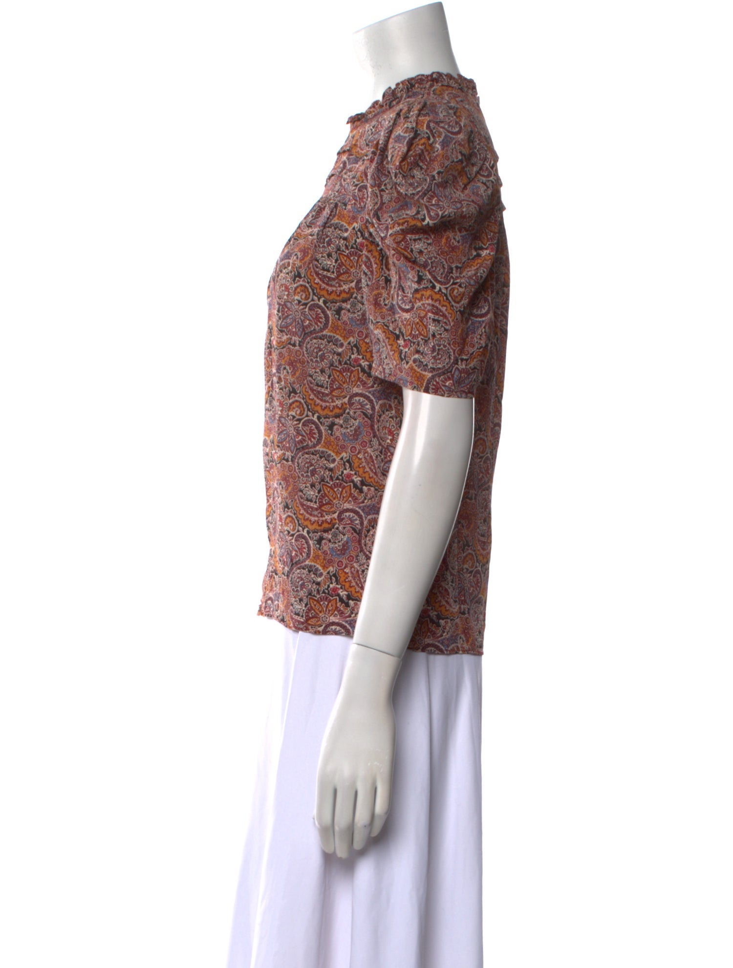 Ulla Johnson Silk Paisley Print Top