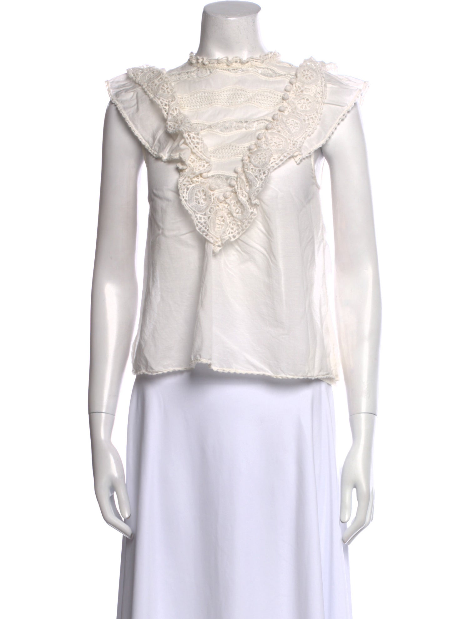 Ulla Johnson Mock Neck Sleeveless Crop Top