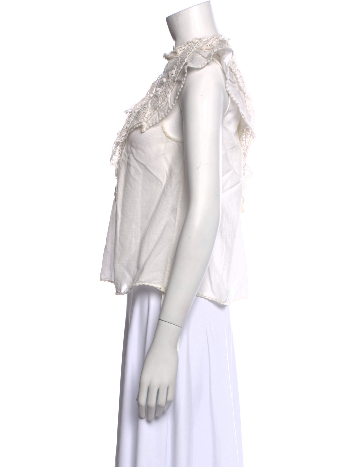 Ulla Johnson Mock Neck Sleeveless Crop Top