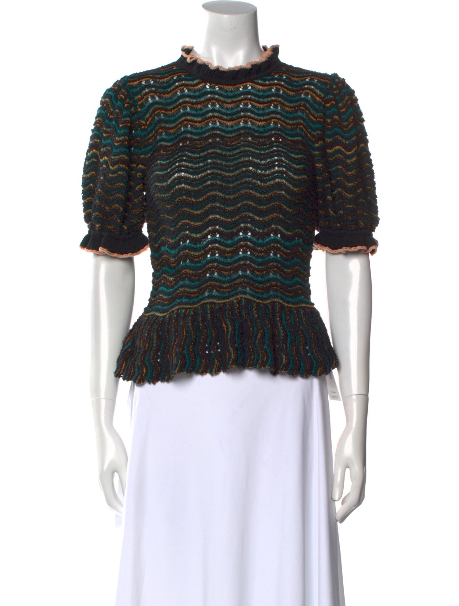 Ulla Johnson Lace Pattern Mock Neck Blouse