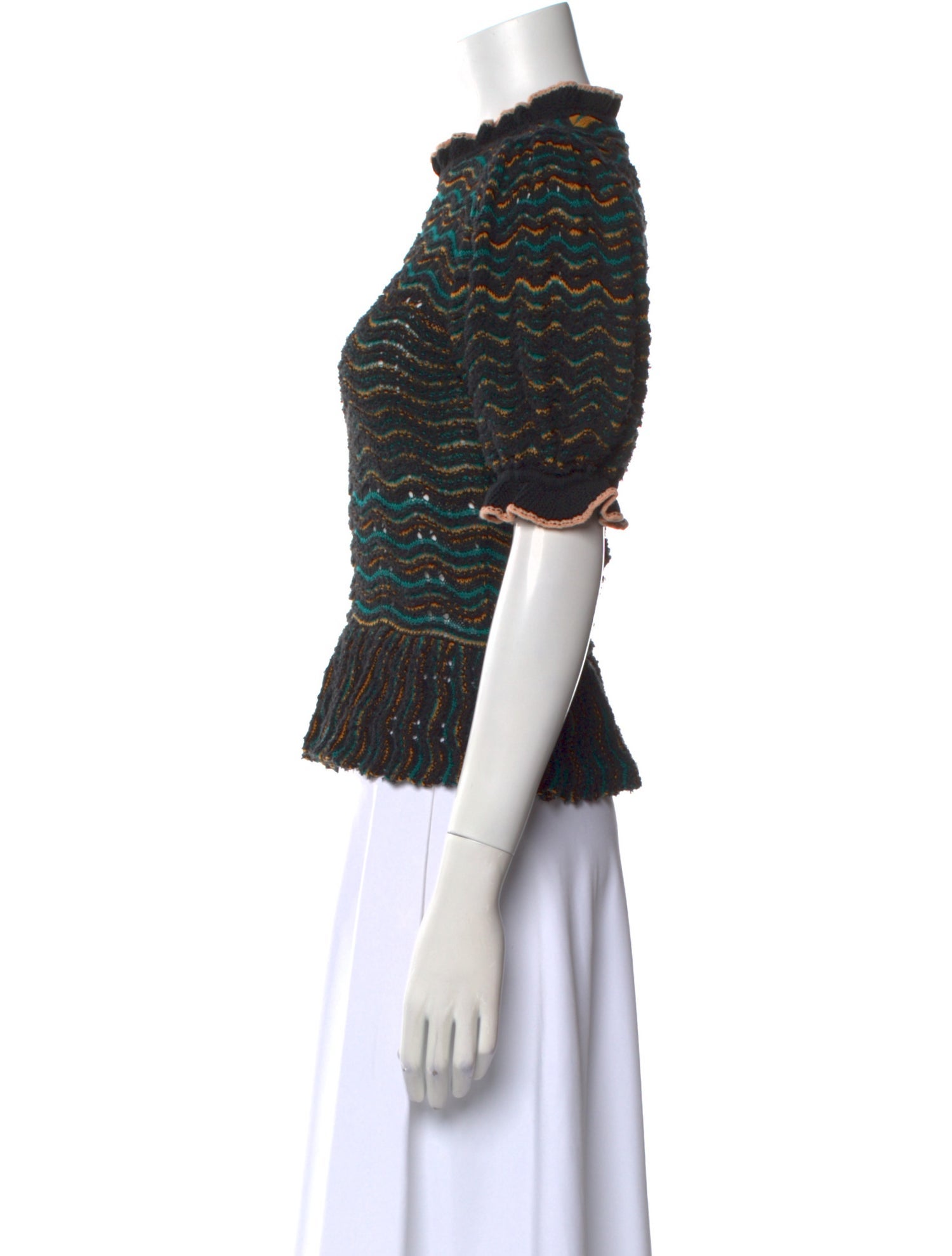 Ulla Johnson Lace Pattern Mock Neck Blouse