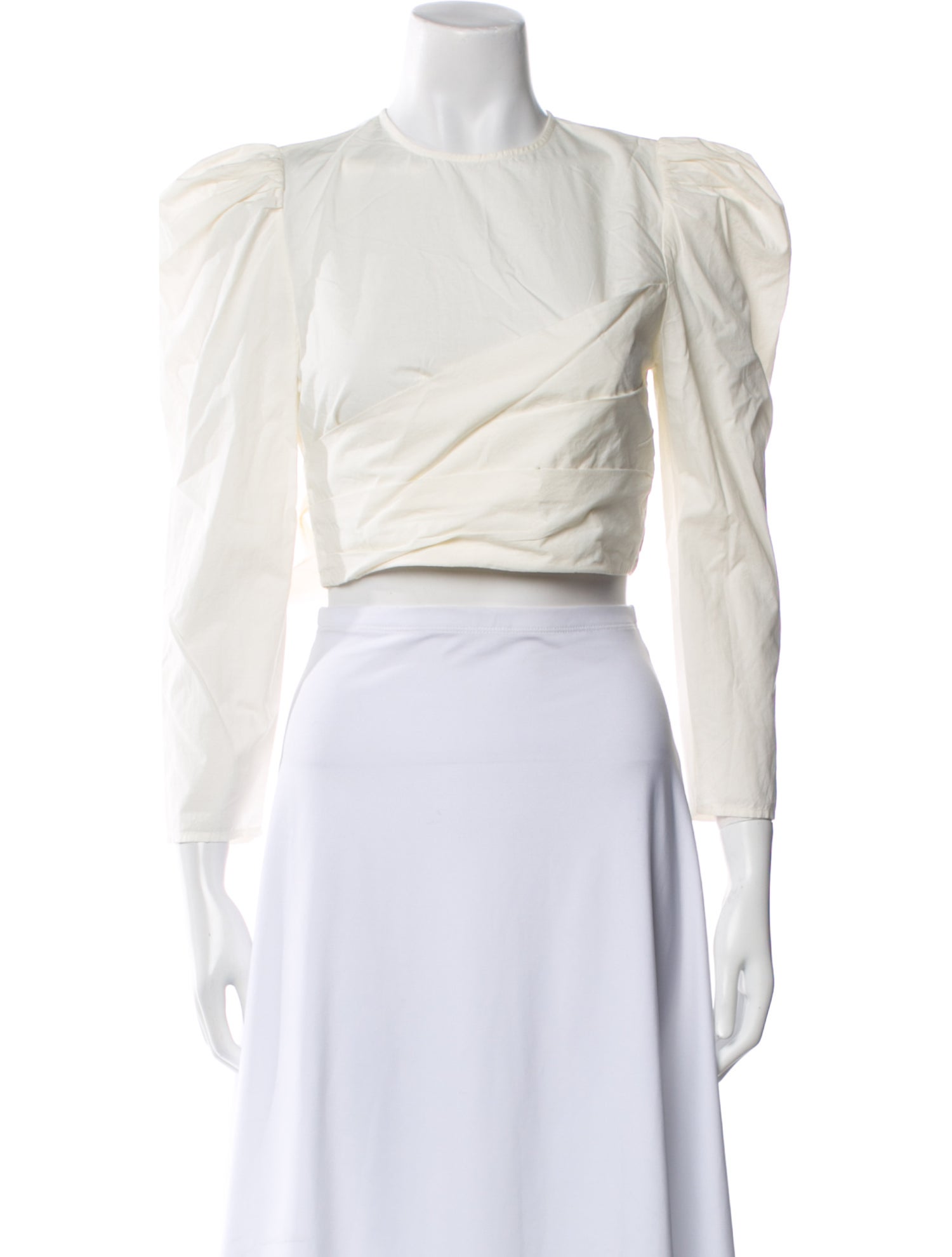 Ulla Johnson Crew Neck Three-Quarter Sleeve Crop Top