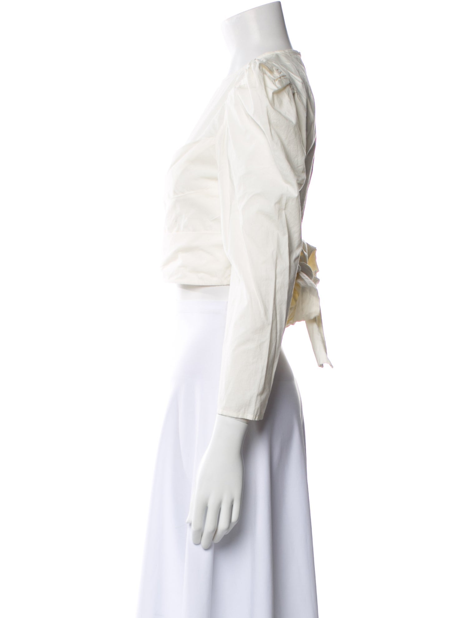 Ulla Johnson Crew Neck Three-Quarter Sleeve Crop Top