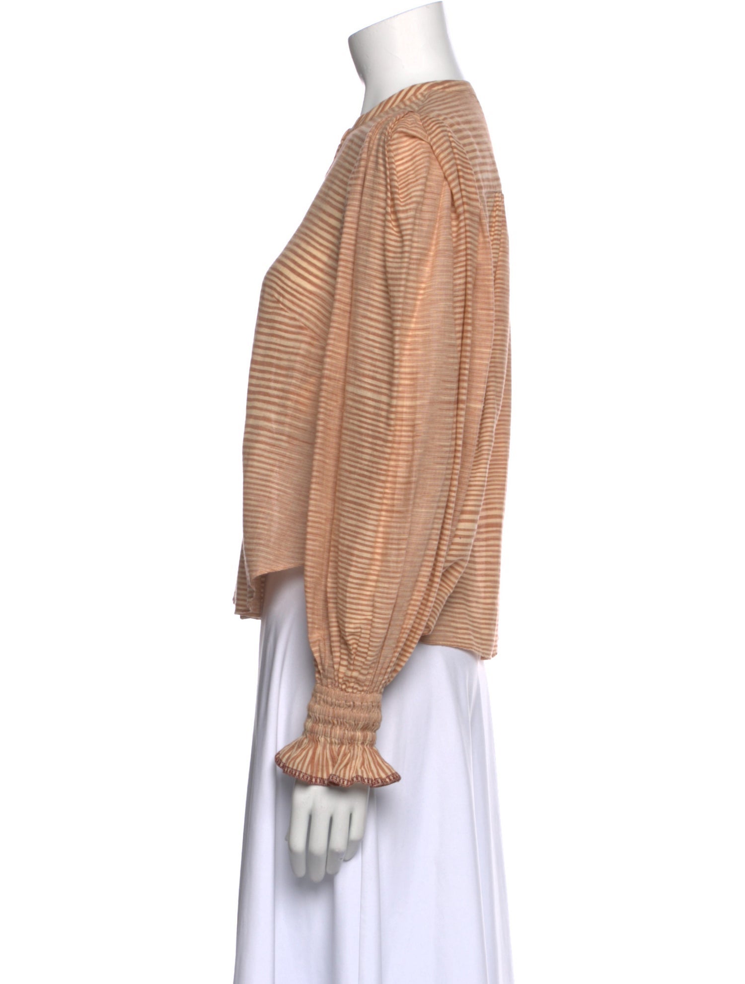 Ulla Johnson Striped Crew Neck Crop Top