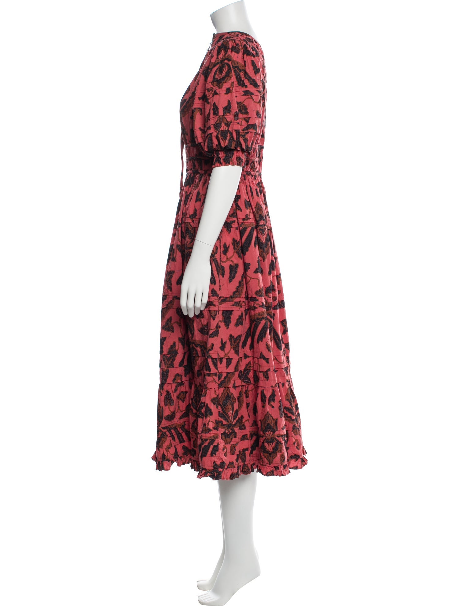 Ulla Johnson Floral Print Midi Length Dress