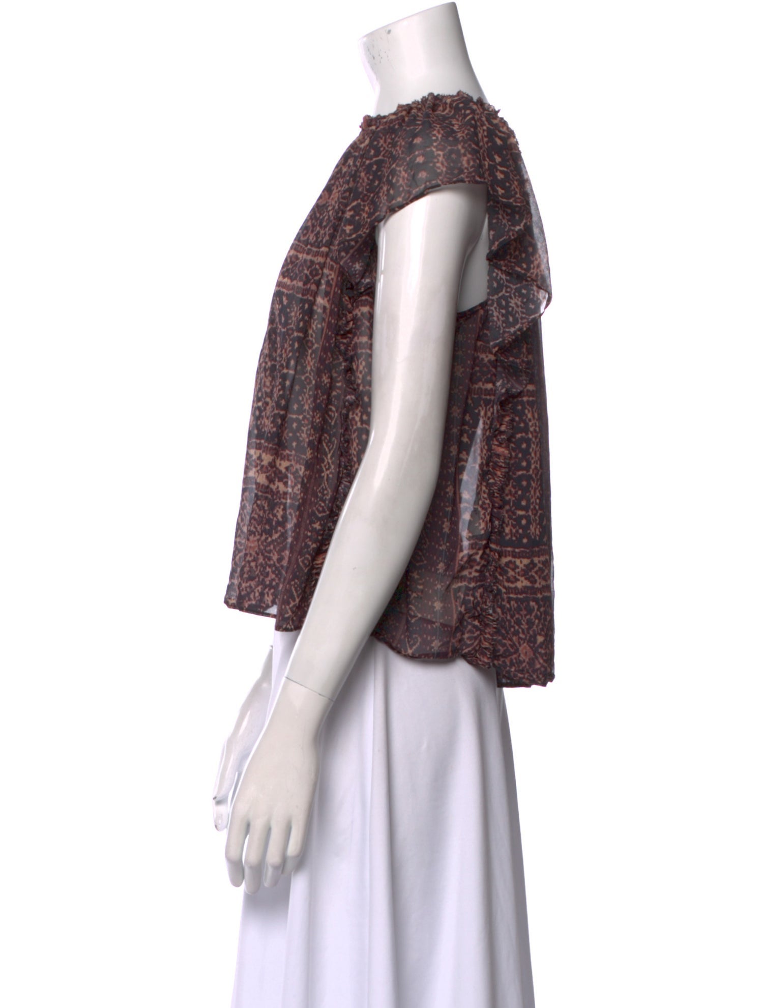 Ulla Johnson Silk Printed Crop Top