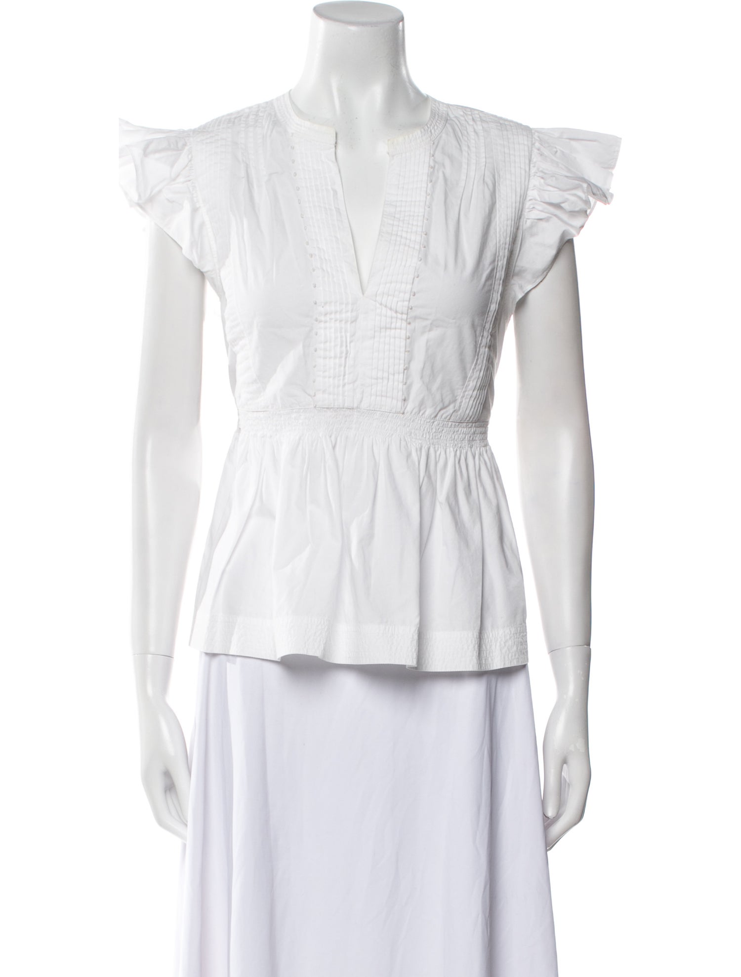 Ulla Johnson V-Neck Short Sleeve Blouse