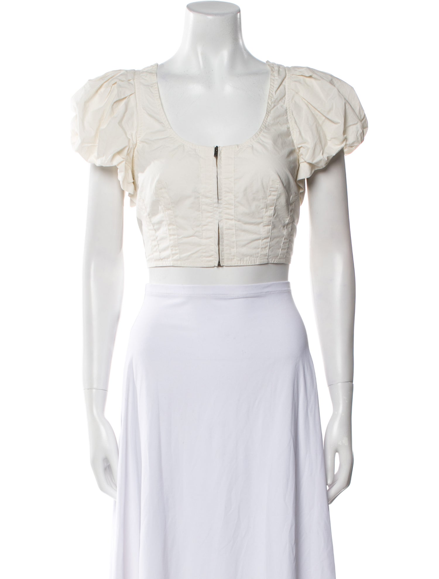 Ulla Johnson Scoop Neck Short Sleeve Crop Top