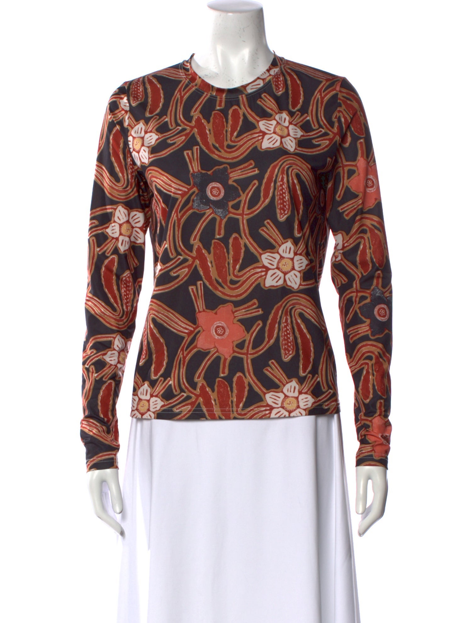 Ulla Johnson Printed Crew Neck Top