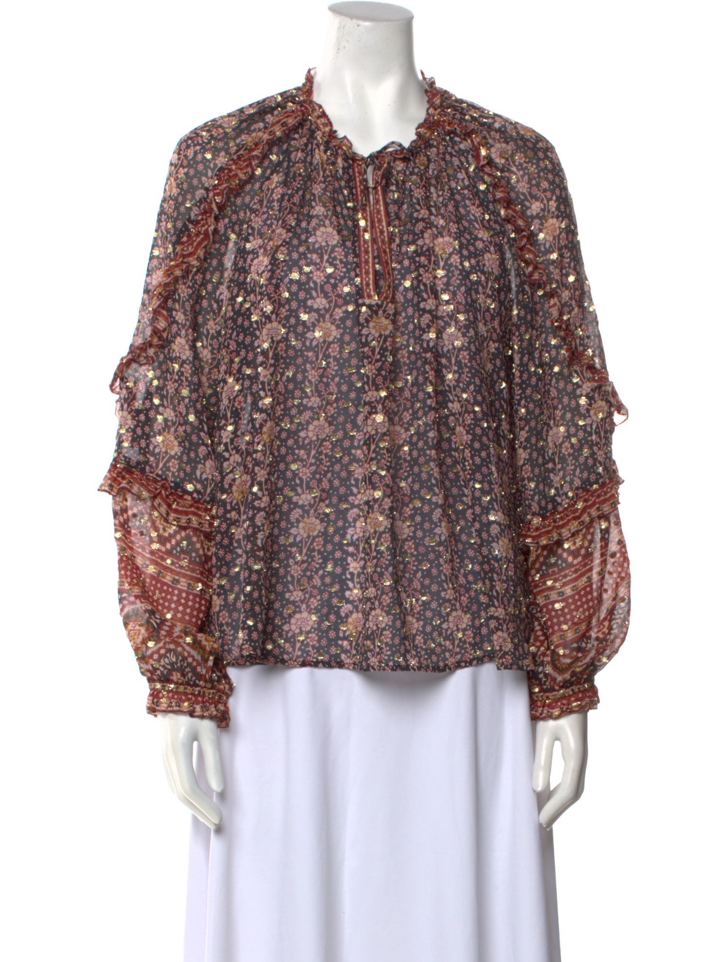 Ulla Johnson Silk Floral Print Blouse