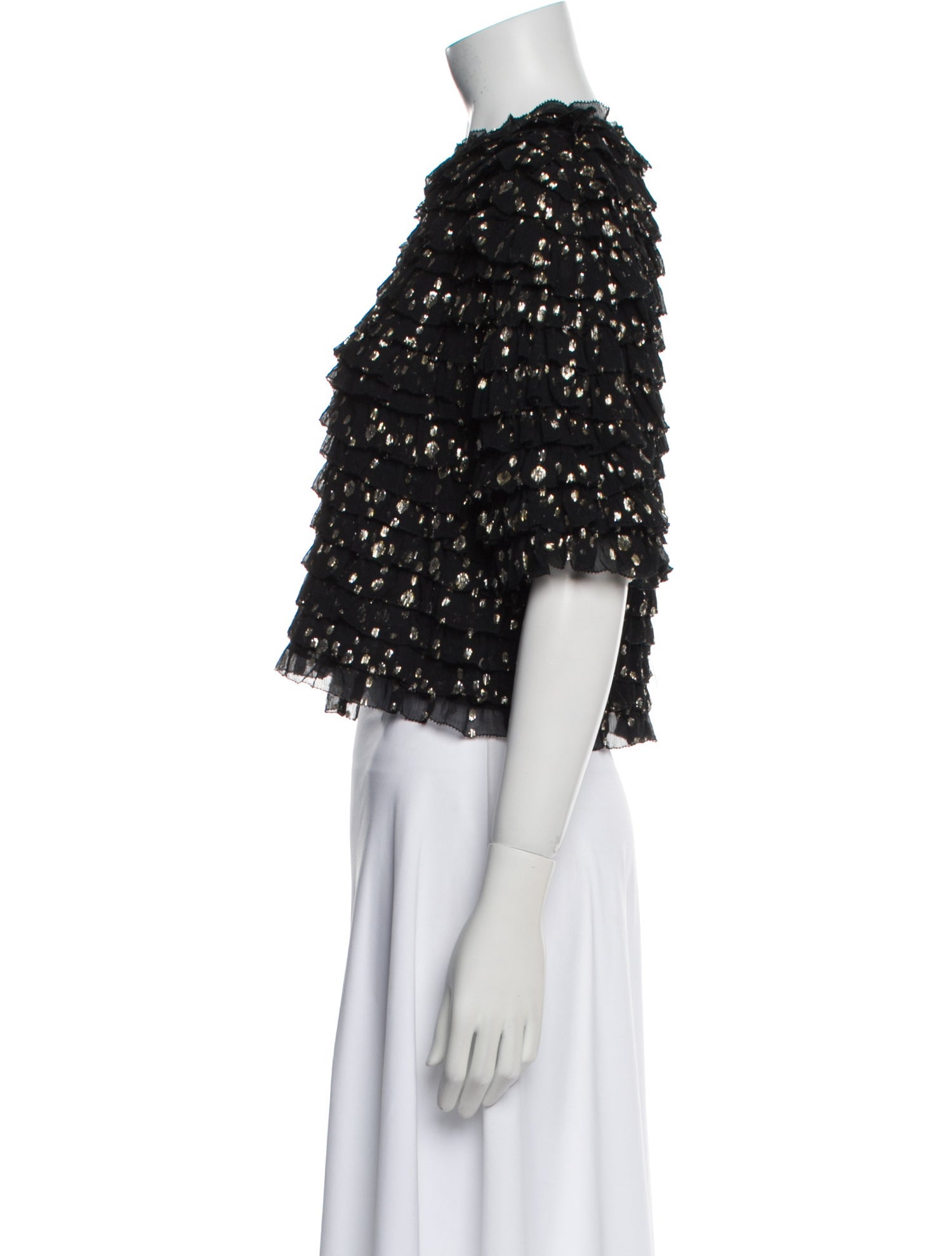 Ulla Johnson Silk Bateau Neckline Crop Top