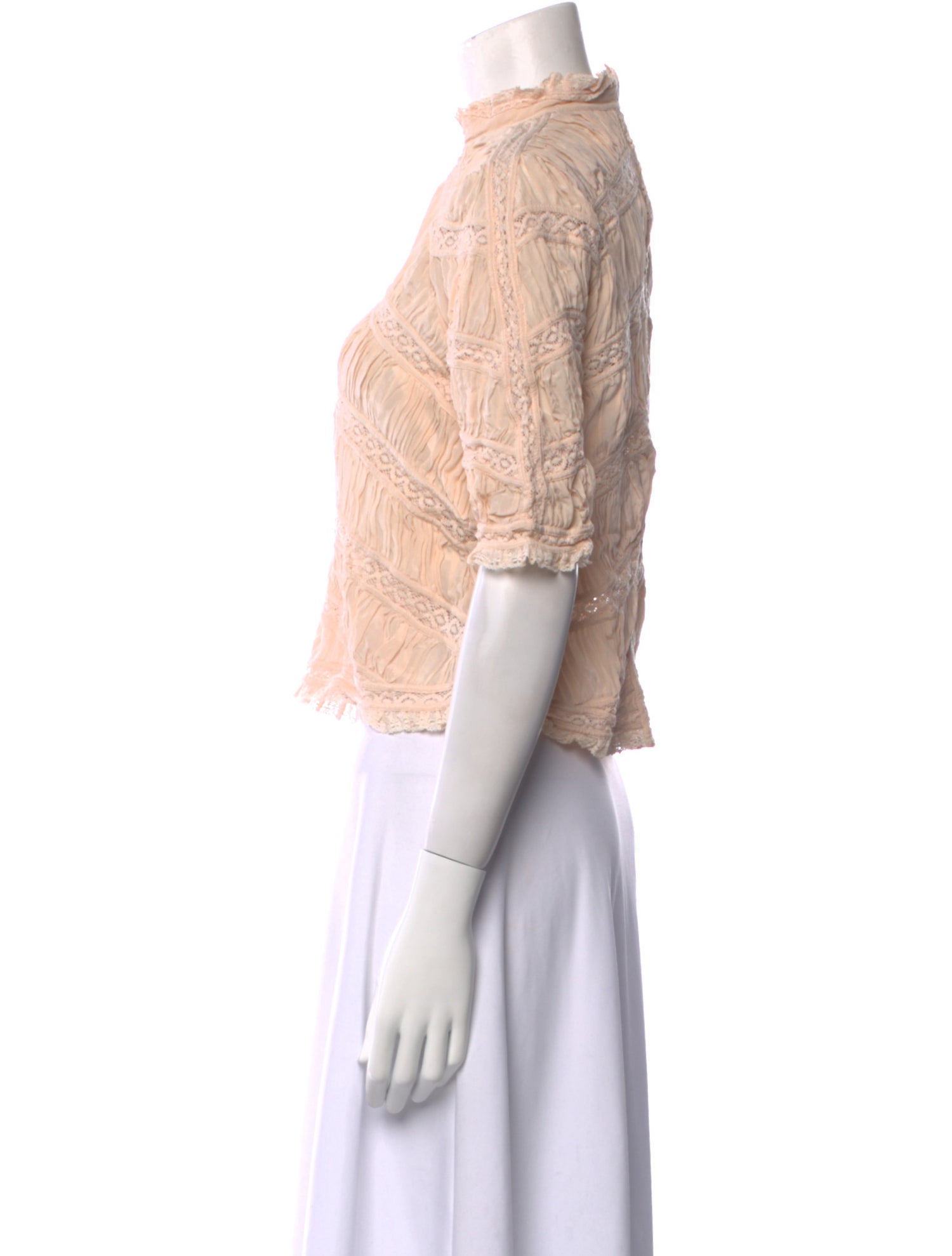 Ulla Johnson Silk Mock Neck Crop Top