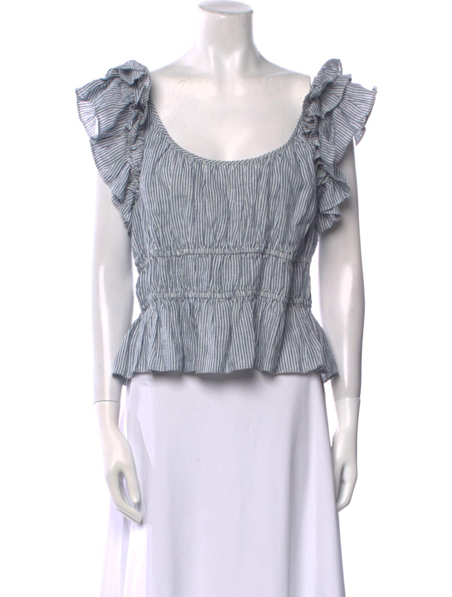 Ulla Johnson Linen Striped Crop Top