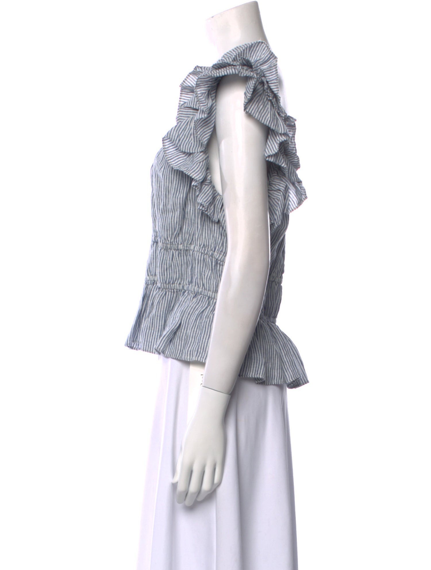 Ulla Johnson Linen Striped Crop Top