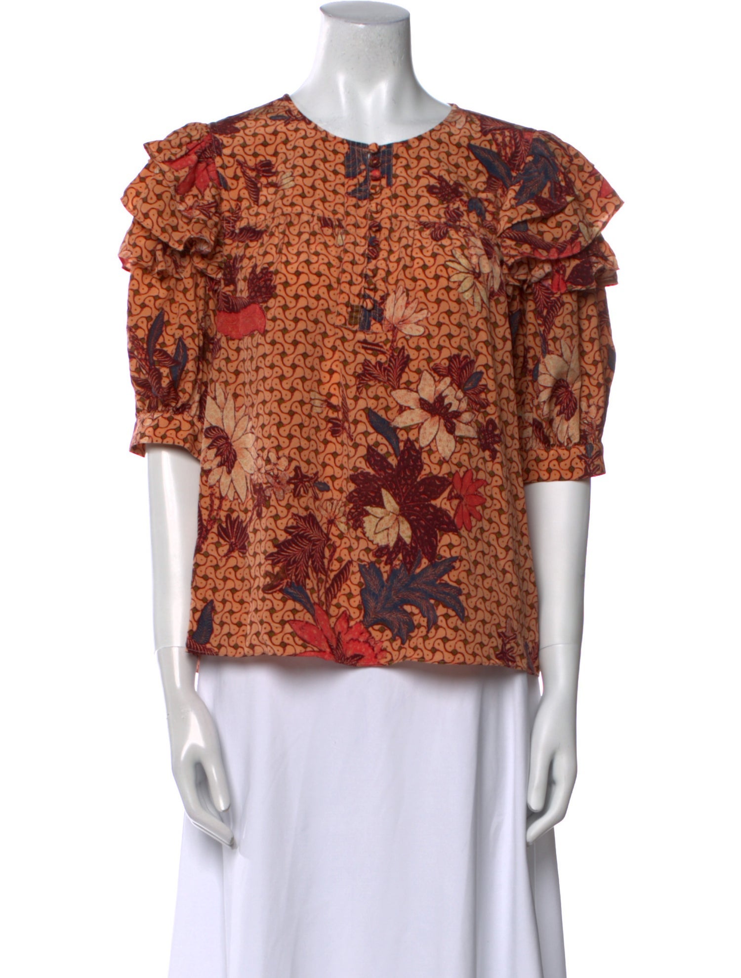Ulla Johnson Silk Floral Print Blouse