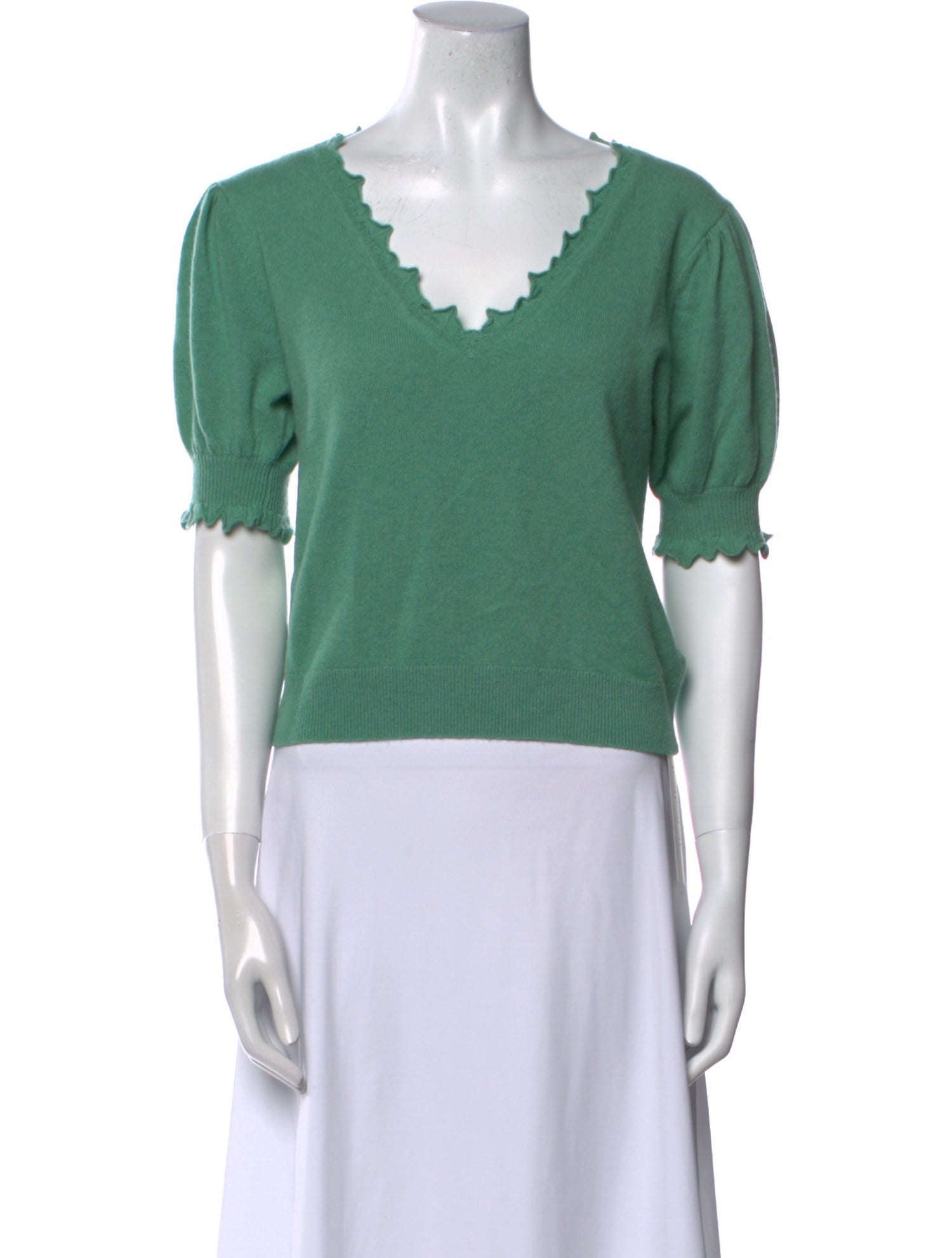 Ulla Johnson Cashmere V-Neck Crop Top